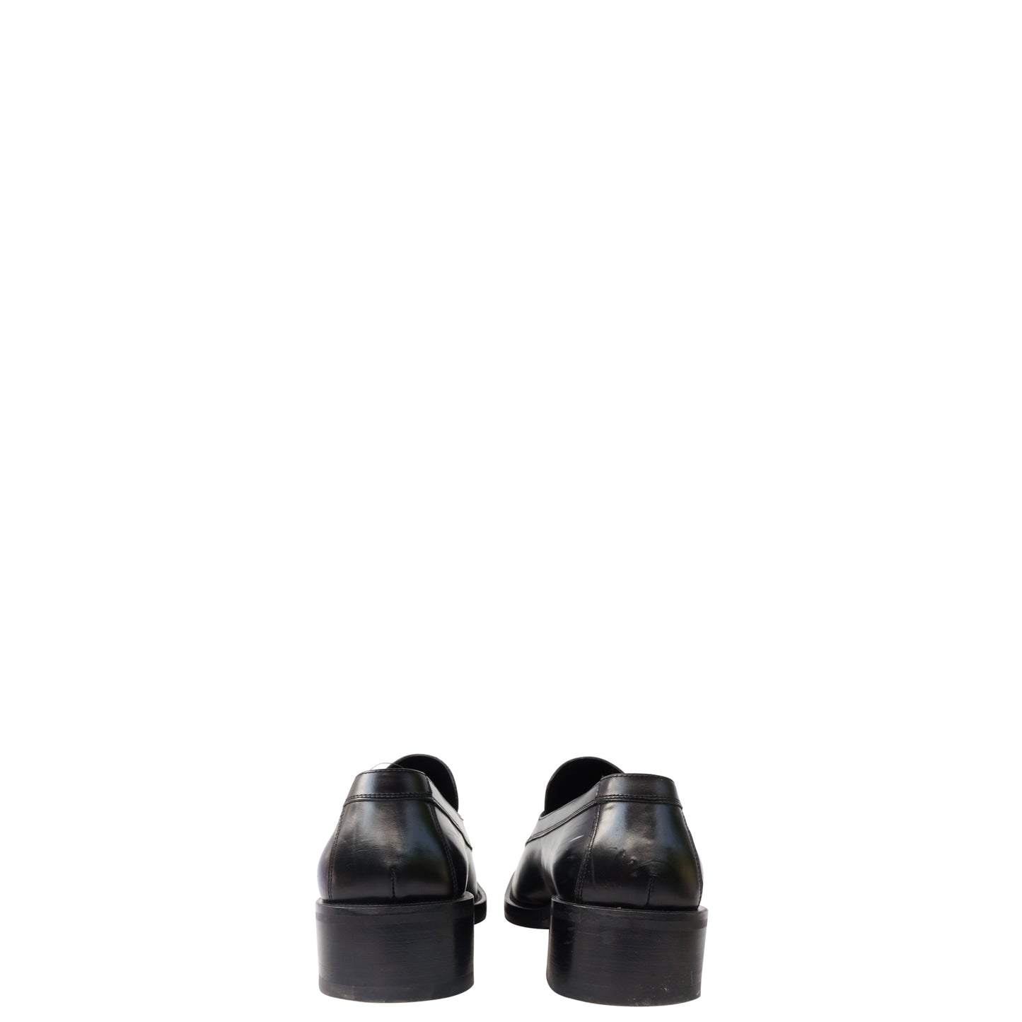 GUCCI BLACK LEATHER SLIP ON LOAFER - leefluxury.com
