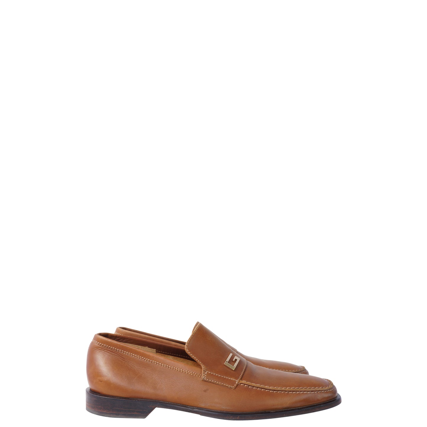 GUCCI GG LEATHER SLIP-ON LOAFERS - leefluxury.com