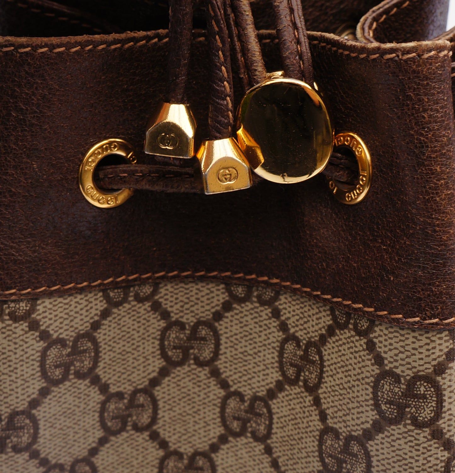 GUCCI WEB SUPREME BUCKET SHOULDER BAG - leefluxury.com