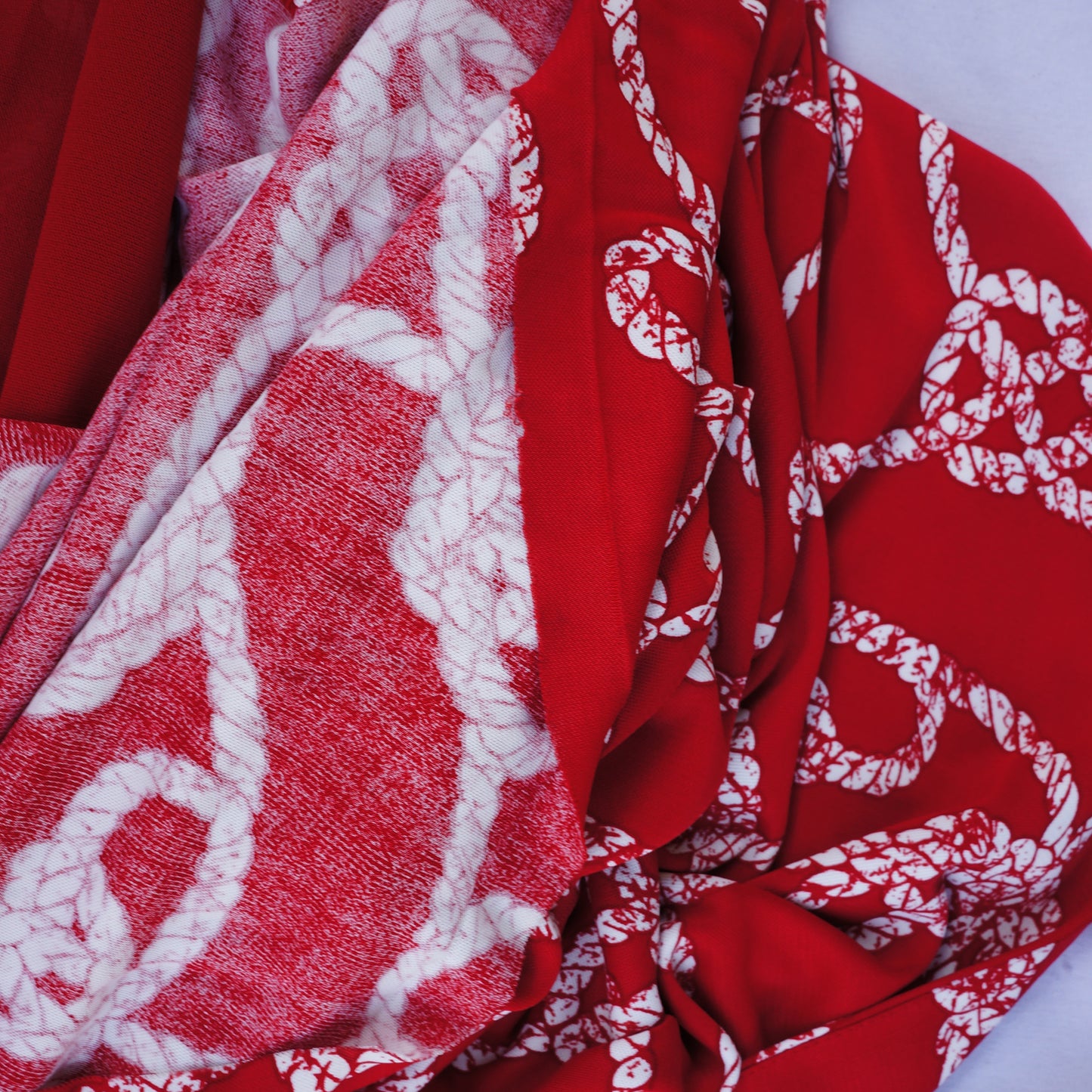 Gucci Wrap Red Rope Print Dress Long Sleeve Leather Tie - leefluxury.com