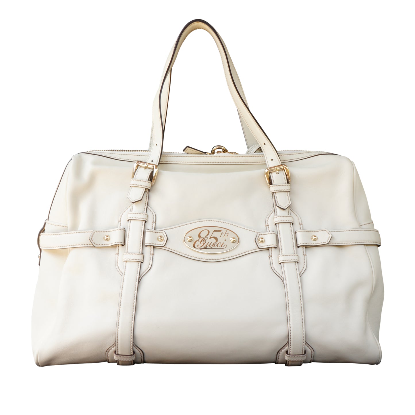 GUCCI CREAM 85TH ANNIVERSARY BOSTON BAG - leefluxury.com