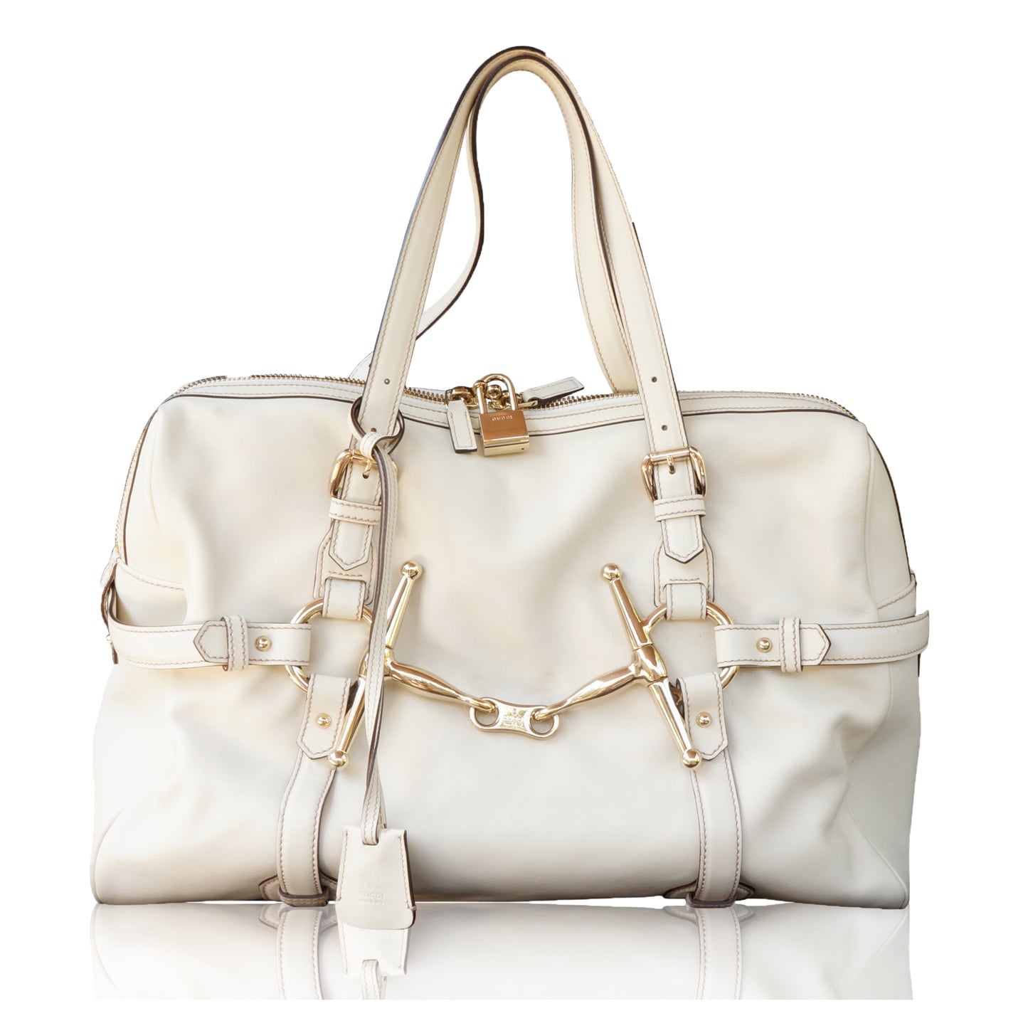 GUCCI CREAM 85TH ANNIVERSARY BOSTON BAG - leefluxury.com