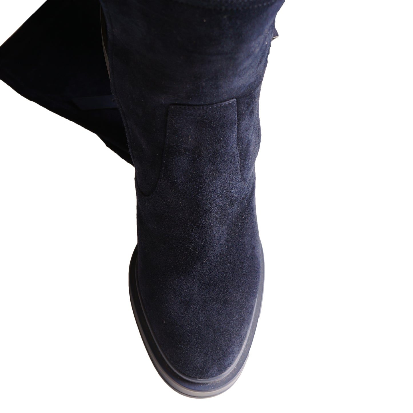 HERMES SELENA BLUE SUEDE OVER THE KNEE FALL WINTER 2018/2019 BOOT - leefluxury.com