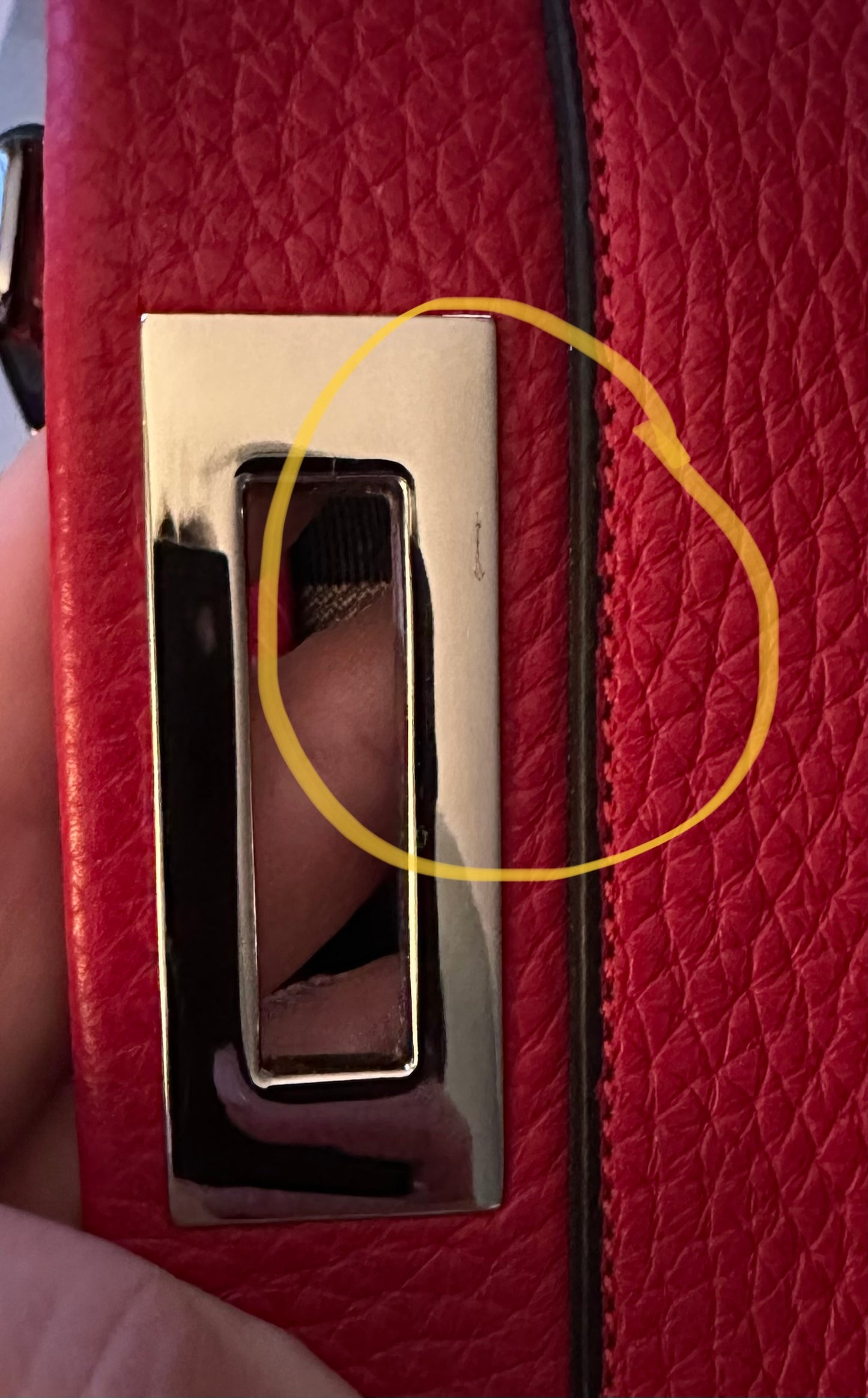 Fendi Peekaboo Red Grained Leather Tote