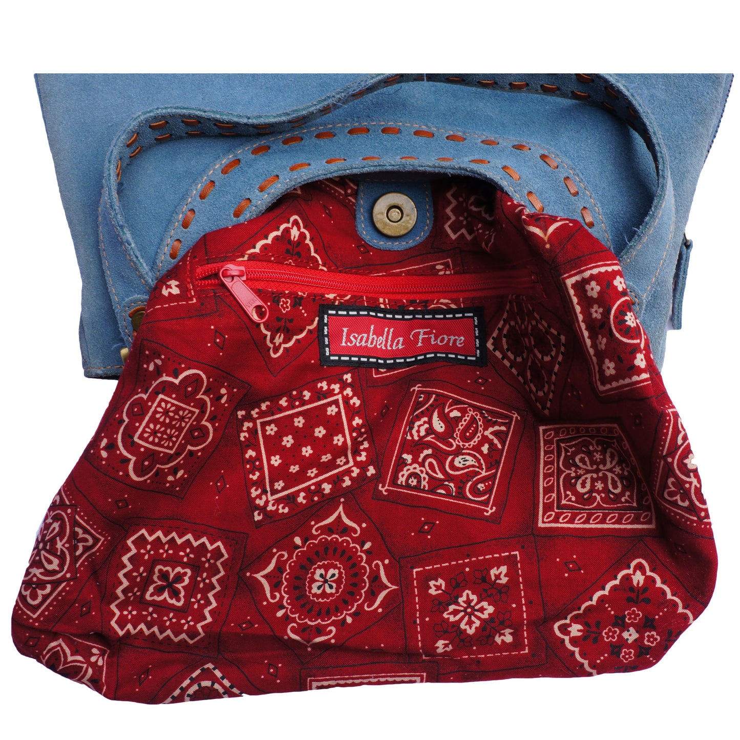 ISABELLA FIORE BOHO SUEDE FLORAL CRYSTAL SHOULDER HOBO BAG - leefluxury.com