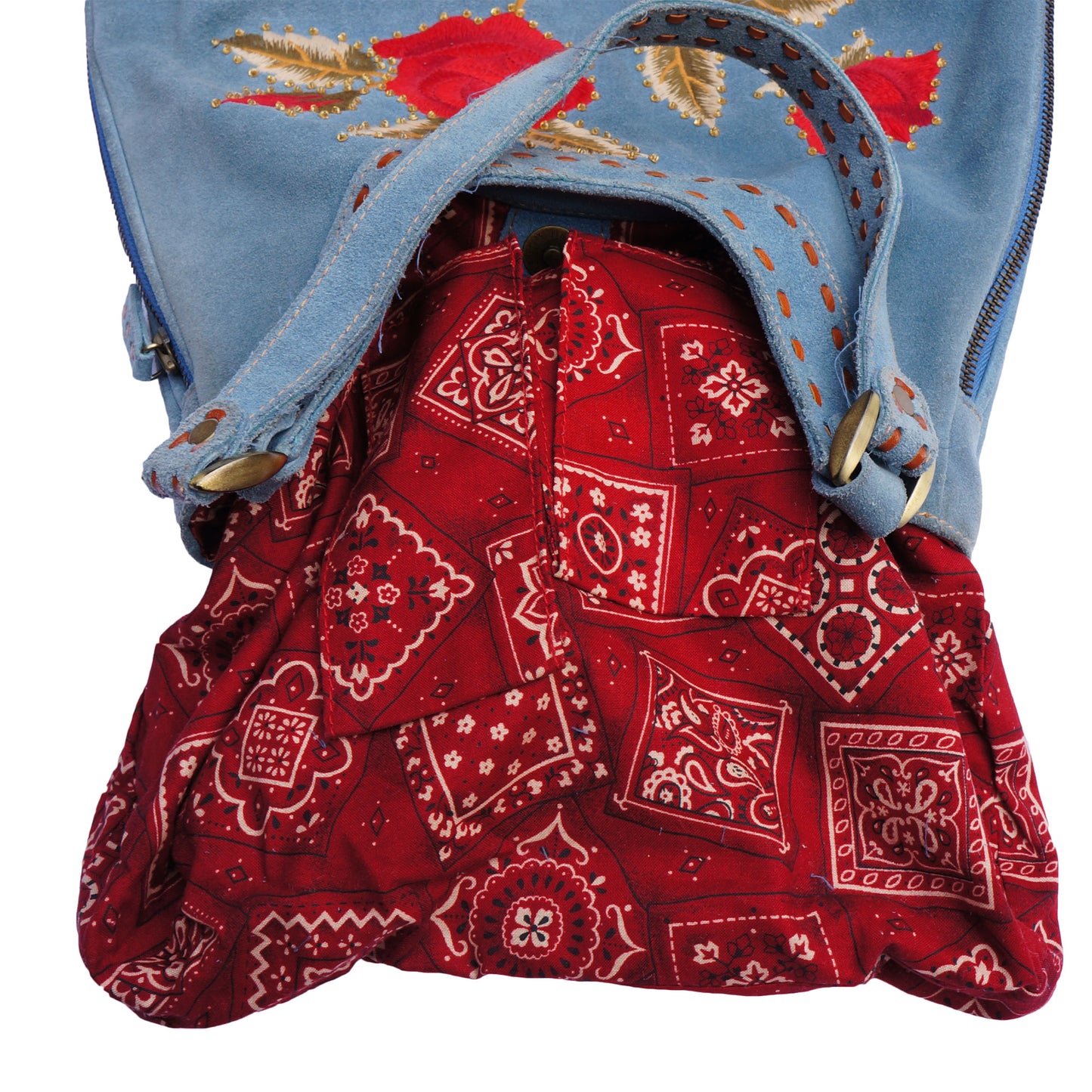 ISABELLA FIORE BOHO SUEDE FLORAL CRYSTAL SHOULDER HOBO BAG - leefluxury.com