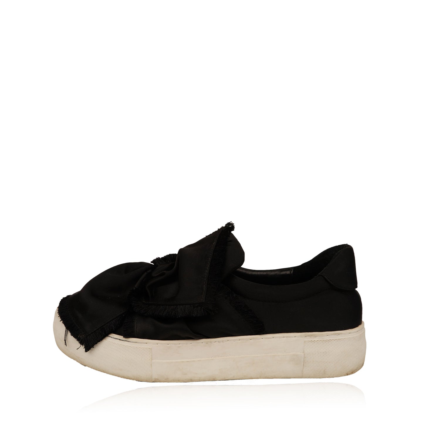 J SLIDES ANNABELLE SATIN FLATFORM SLIP ON RUNNER - leefluxury.com