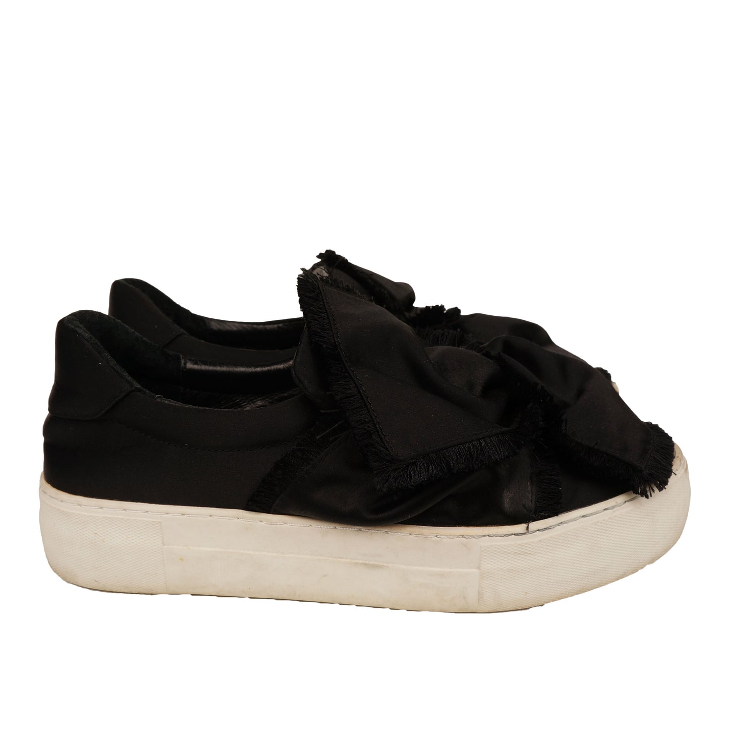 J SLIDES ANNABELLE SATIN FLATFORM SLIP ON RUNNER - leefluxury.com