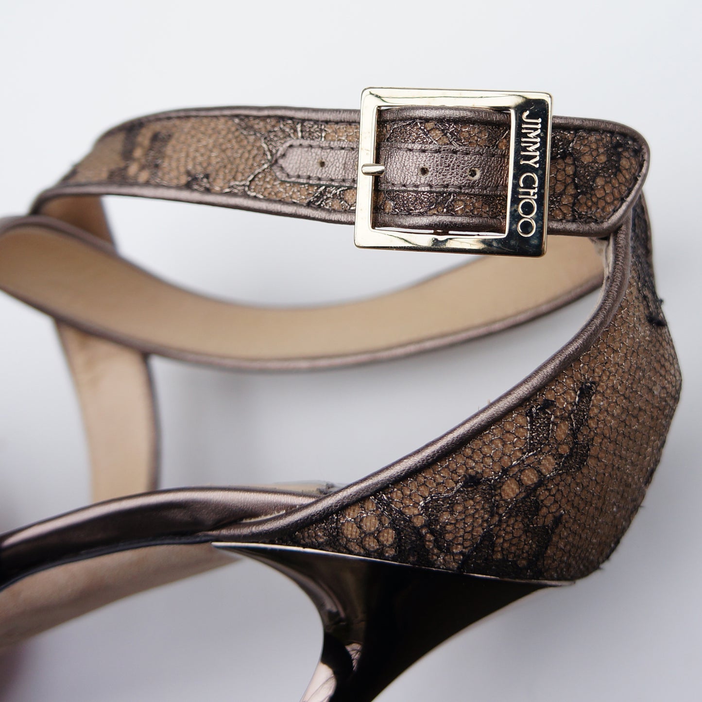 JIMMY CHOO LOTTIE LACE AND SUEDE PUMP - leefluxury.com