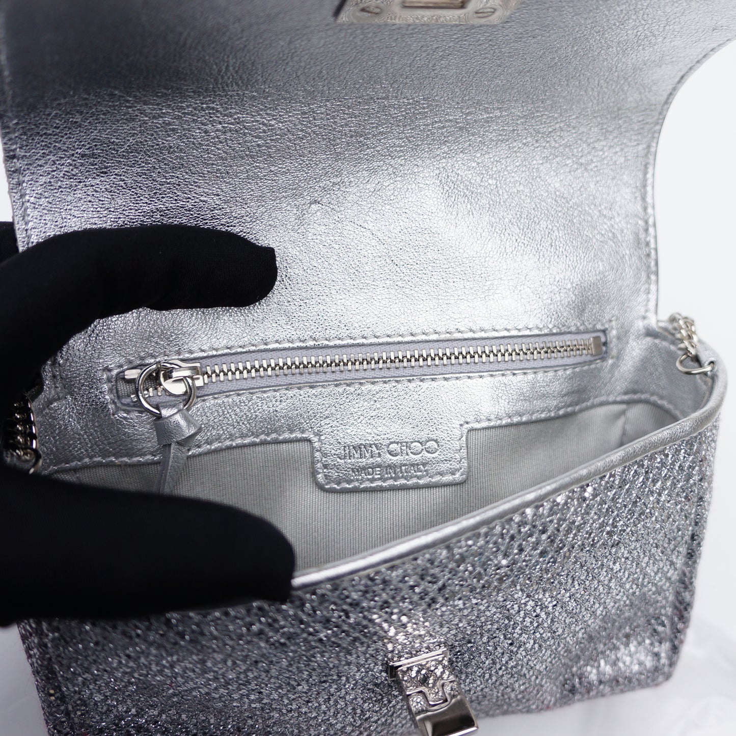 JIMMY CHOO RUBY GLITTER SHOULDER BAG - leefluxury.com