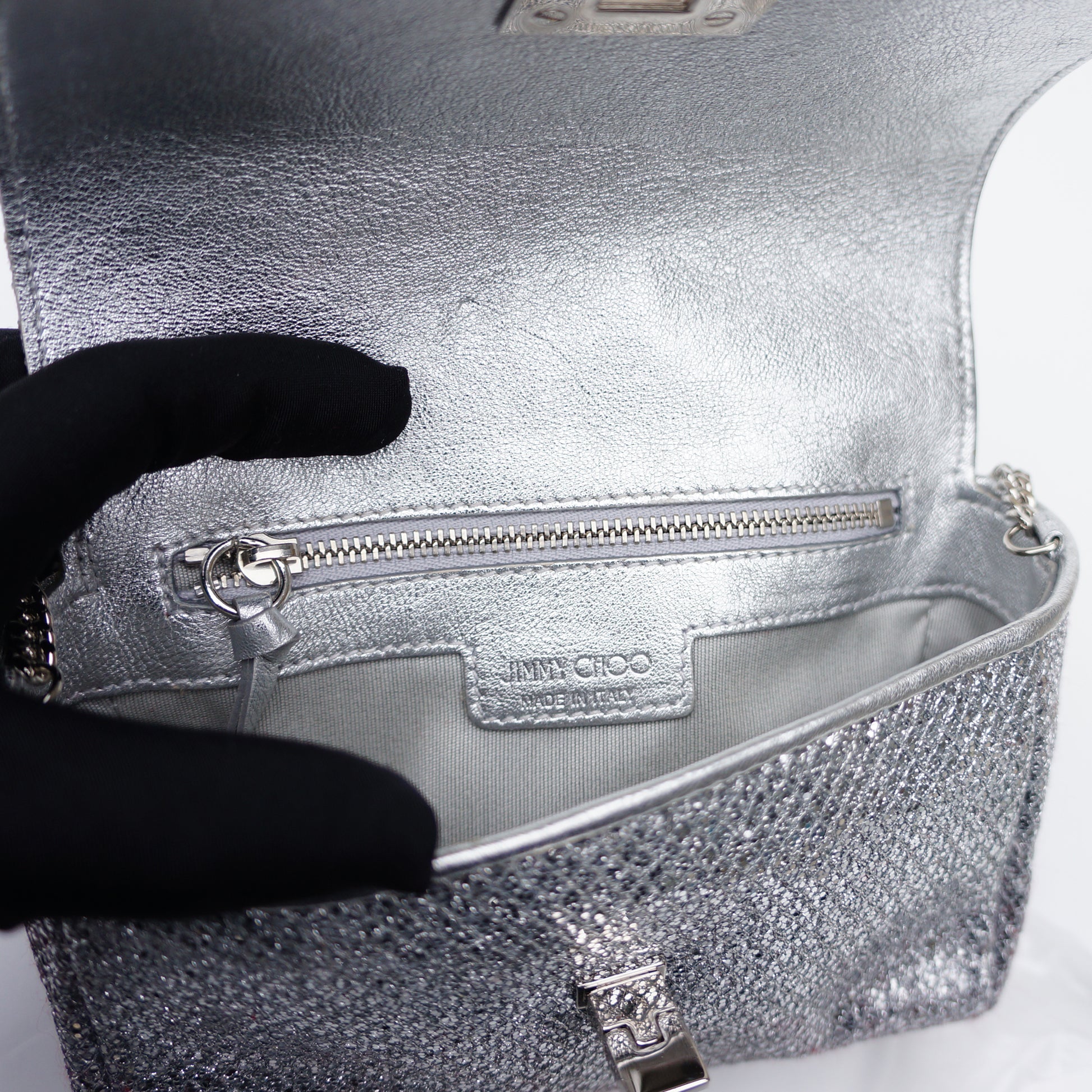 JIMMY CHOO RUBY GLITTER SHOULDER BAG - leefluxury.com