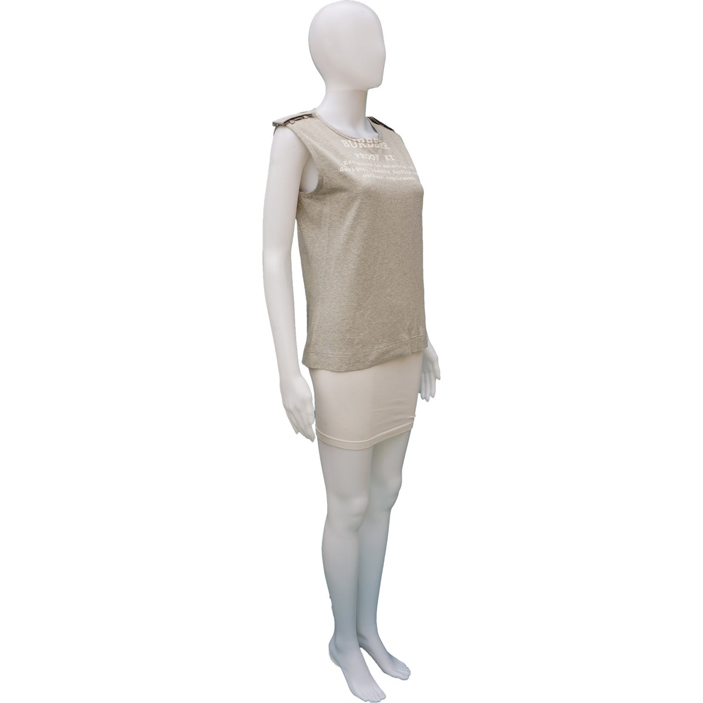 BURBERRY GREY SLEEVELESS T SHIRT - leefluxury.com