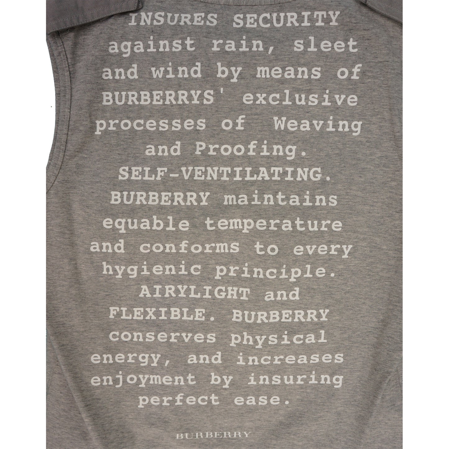 BURBERRY GREY SLEEVELESS T SHIRT - leefluxury.com