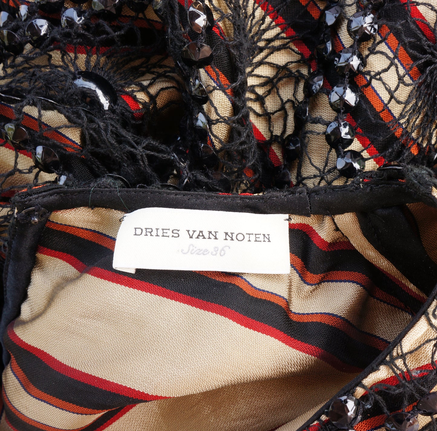 DRIES VAN NOTEN SEQUIN OVERLAY DRESS - leefluxury.com