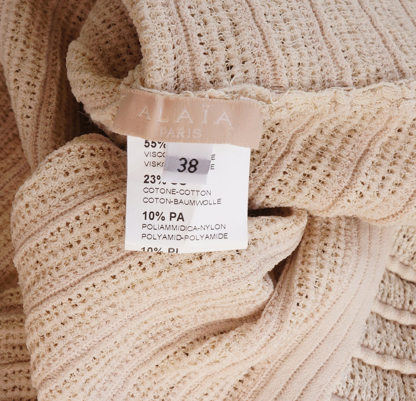 ALAIA SAHARA KNIT ECRU TOP - leefluxury.com