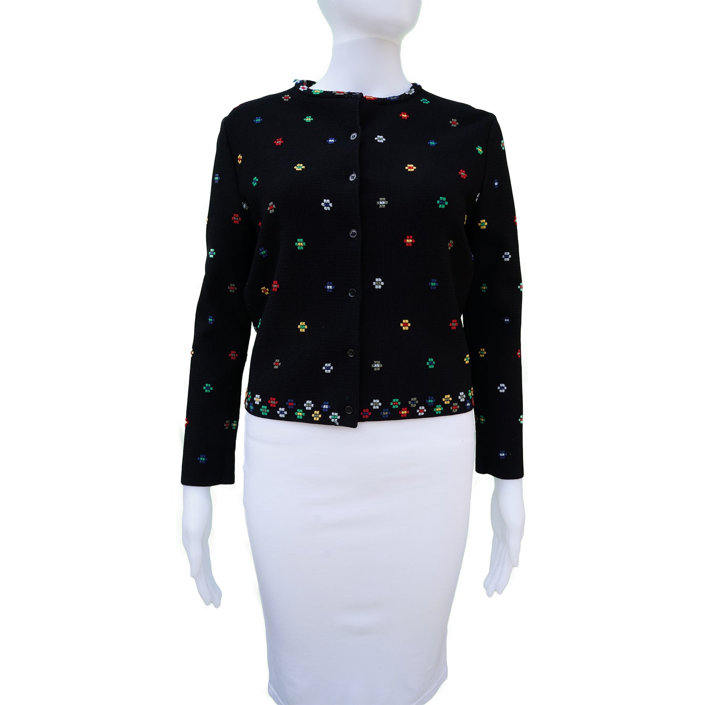 ALEXANDER MCQUEEN DIGITAL FLORAL PRINT BUTTON-UP CARDIGAN - leefluxury.com
