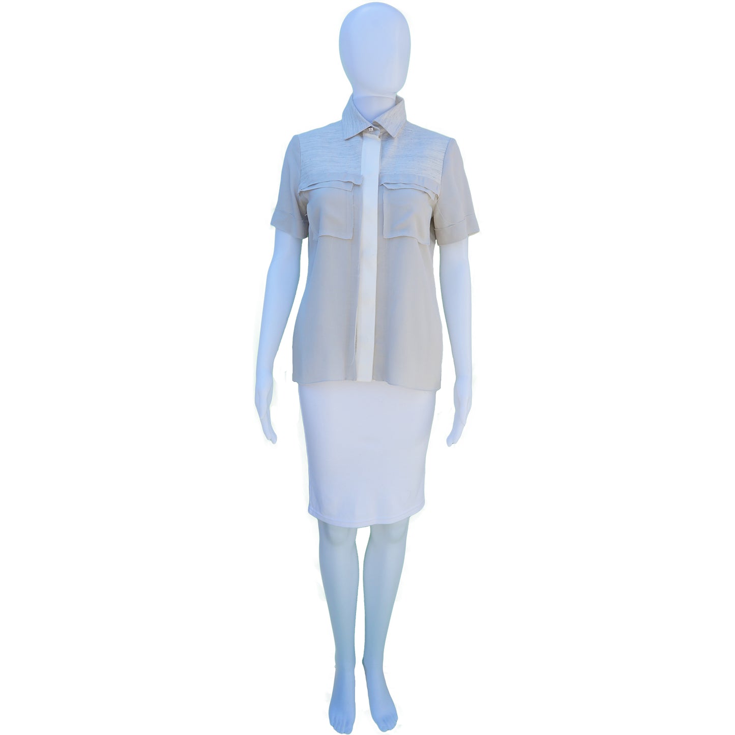 LANVIN 2016 SHORT SLEEVE BUTTON UP TOP - leefluxury.com