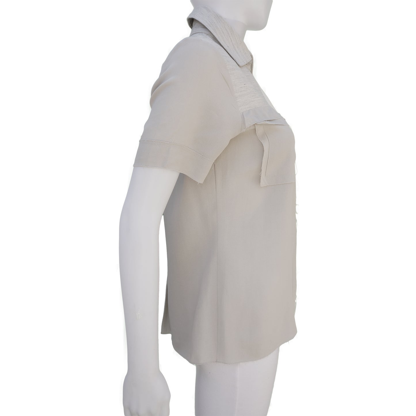 LANVIN 2016 SHORT SLEEVE BUTTON UP TOP - leefluxury.com