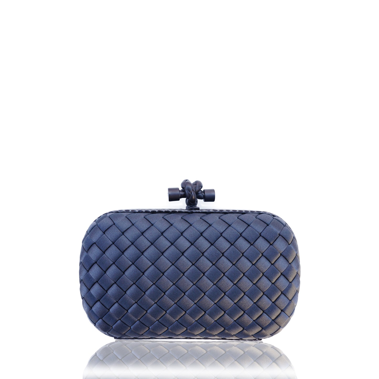 BOTTEGA VENETA INTRECCIATO SATIN KNOT CLUTCH - leefluxury.com