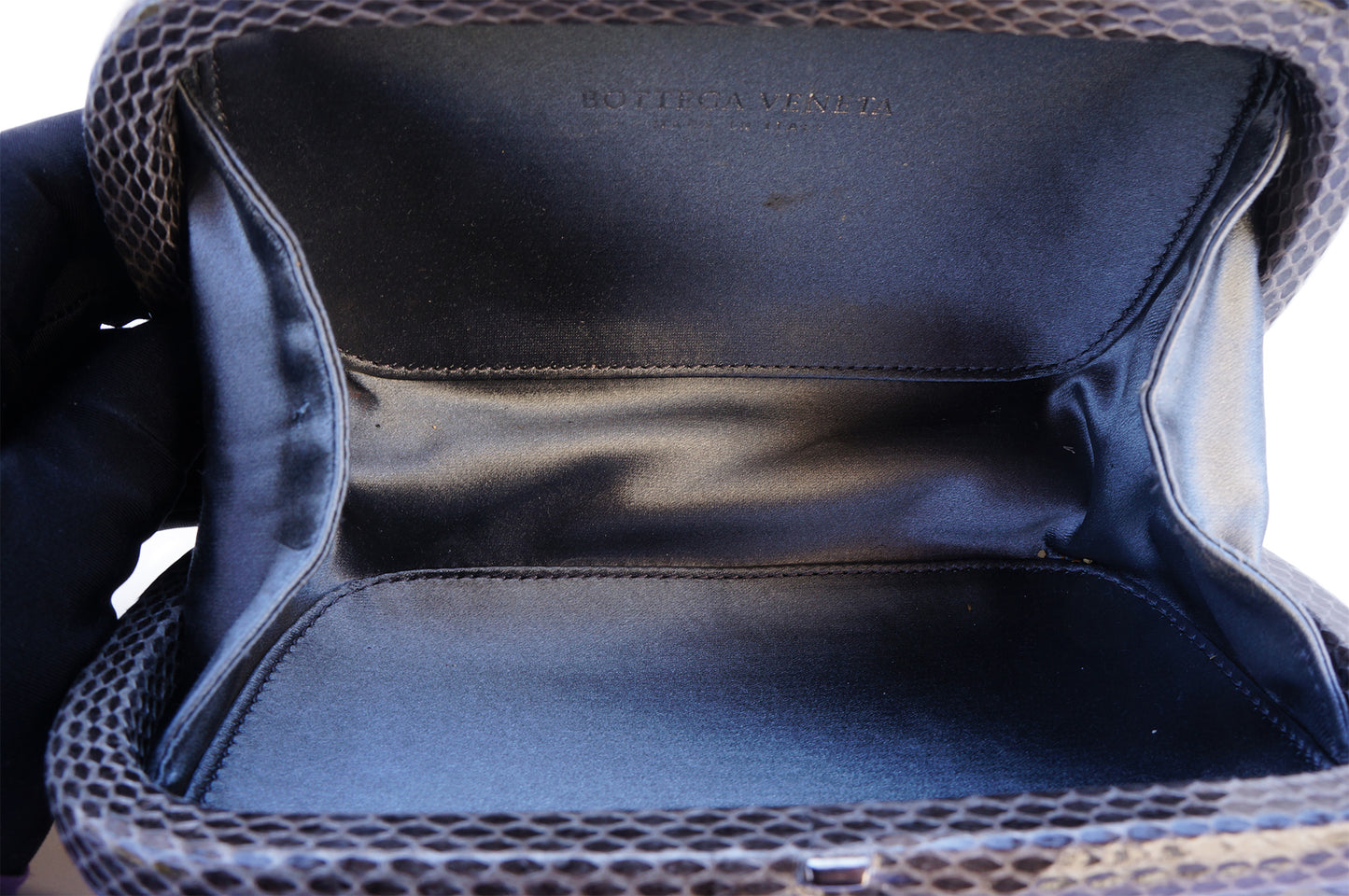 BOTTEGA VENETA INTRECCIATO SATIN KNOT CLUTCH - leefluxury.com