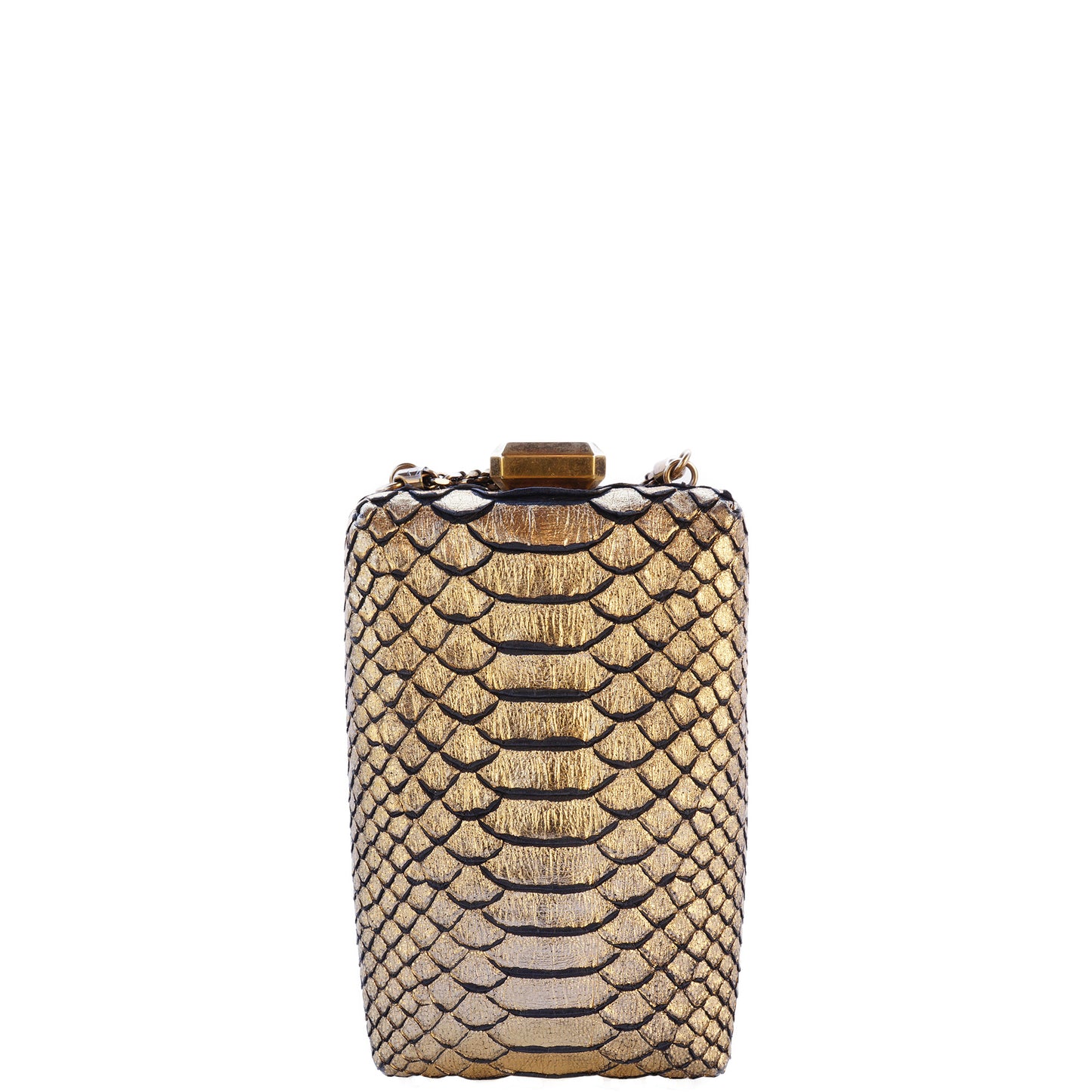 CHANEL RARE PARIS IN ROME GOLD PYTHON Il QUADRATO MINAUDIERE - leefluxury.com