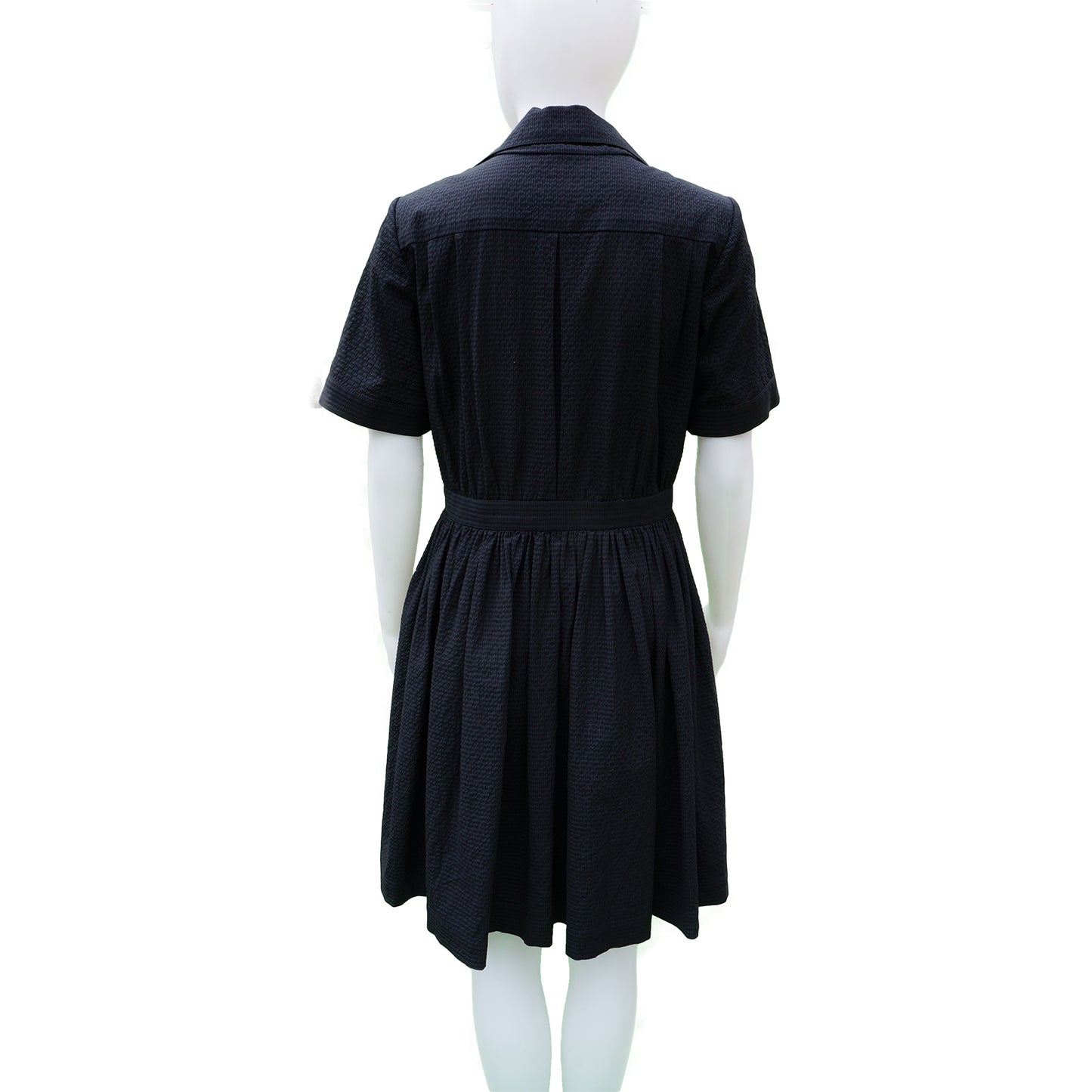 CHANEL LIGHT WOOL SEERSUCKER DRESS - leefluxury.com