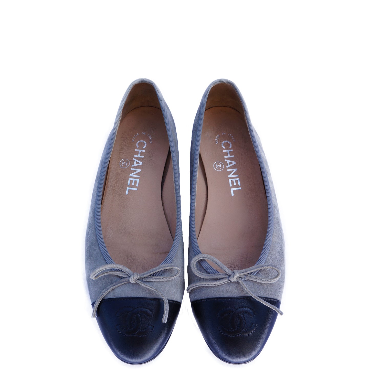 CHANEL 2014 SUMMER BALLERINA CAP-TOE FLATS - leefluxury.com