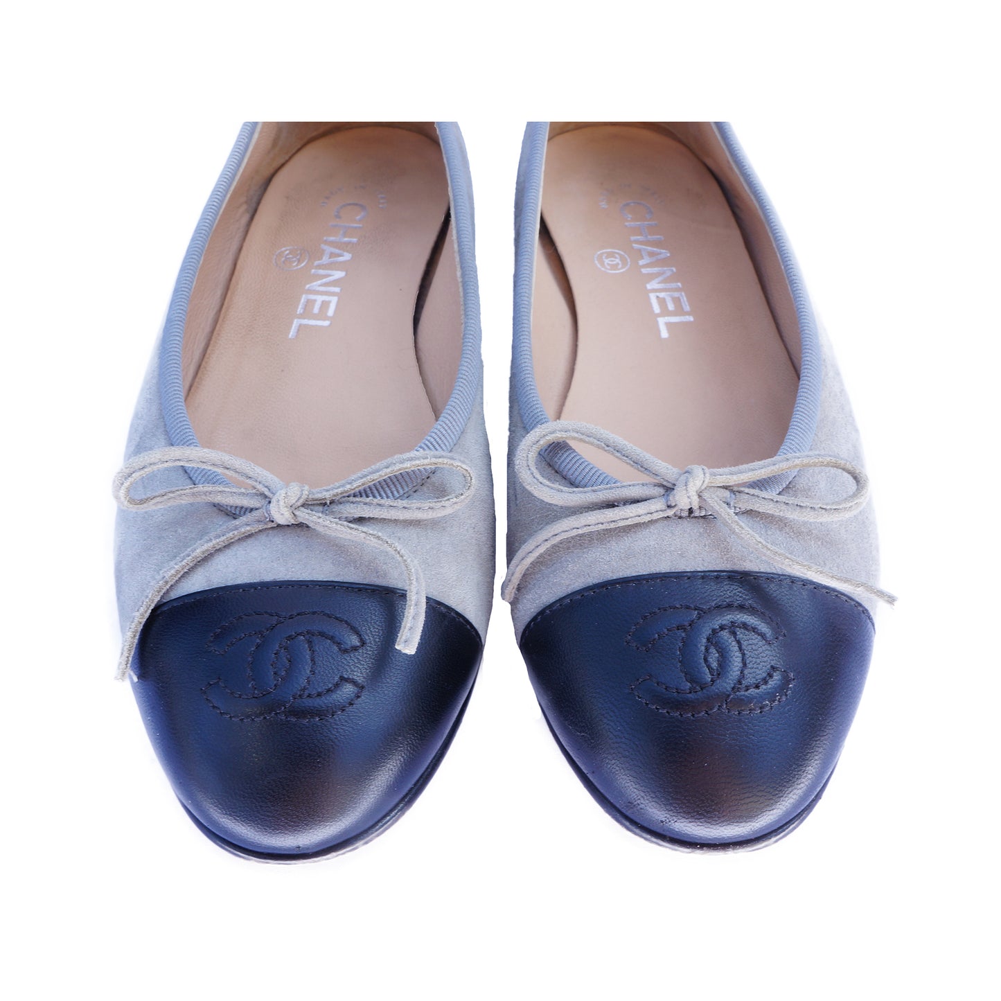 CHANEL 2014 SUMMER BALLERINA CAP-TOE FLATS - leefluxury.com