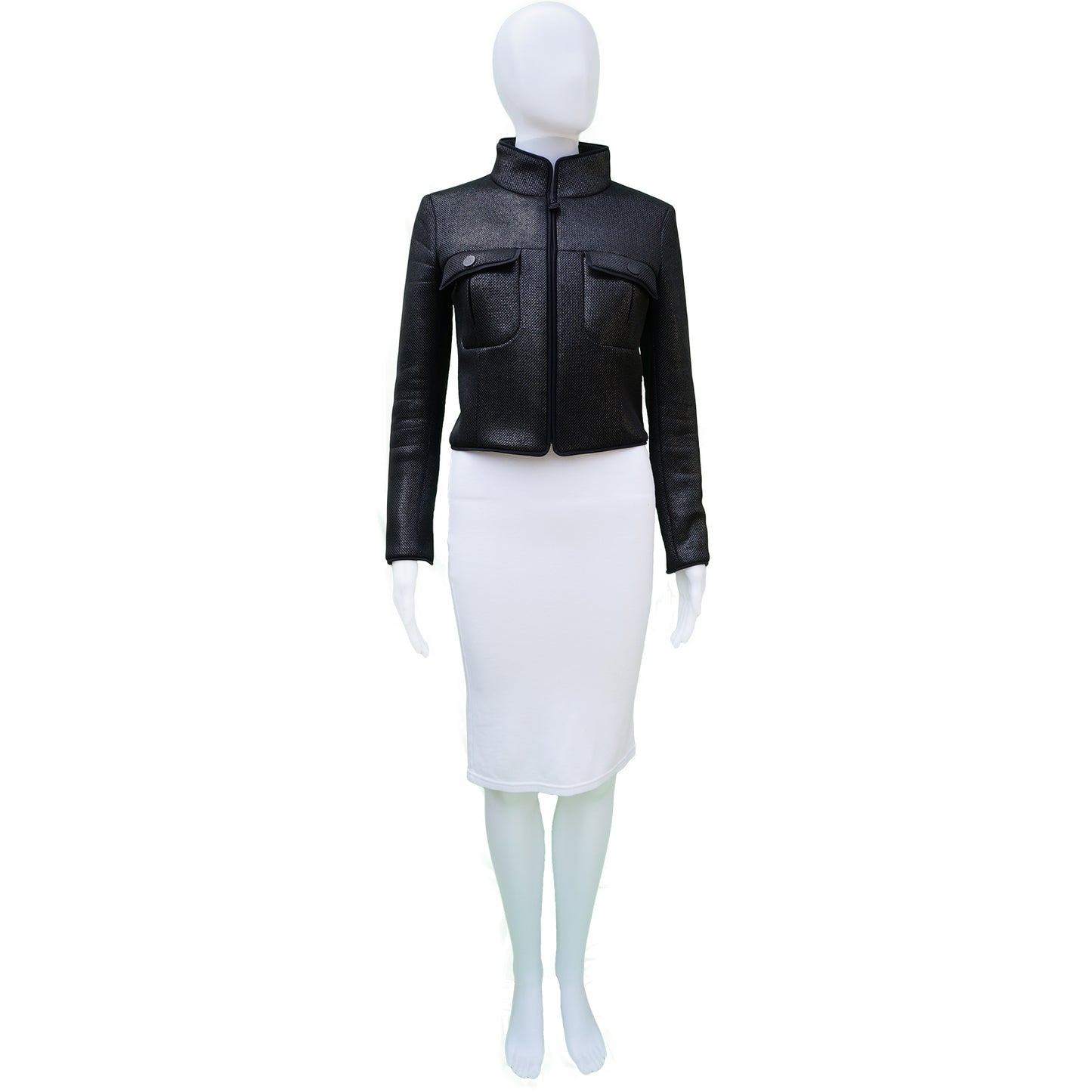 CHANEL MESH CROPPED JACKET - leefluxury.com