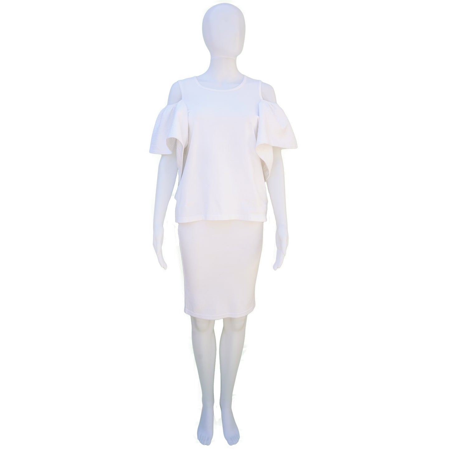 CHLOÉ CREW NECK COLD-SHOULDER TOP - leefluxury.com