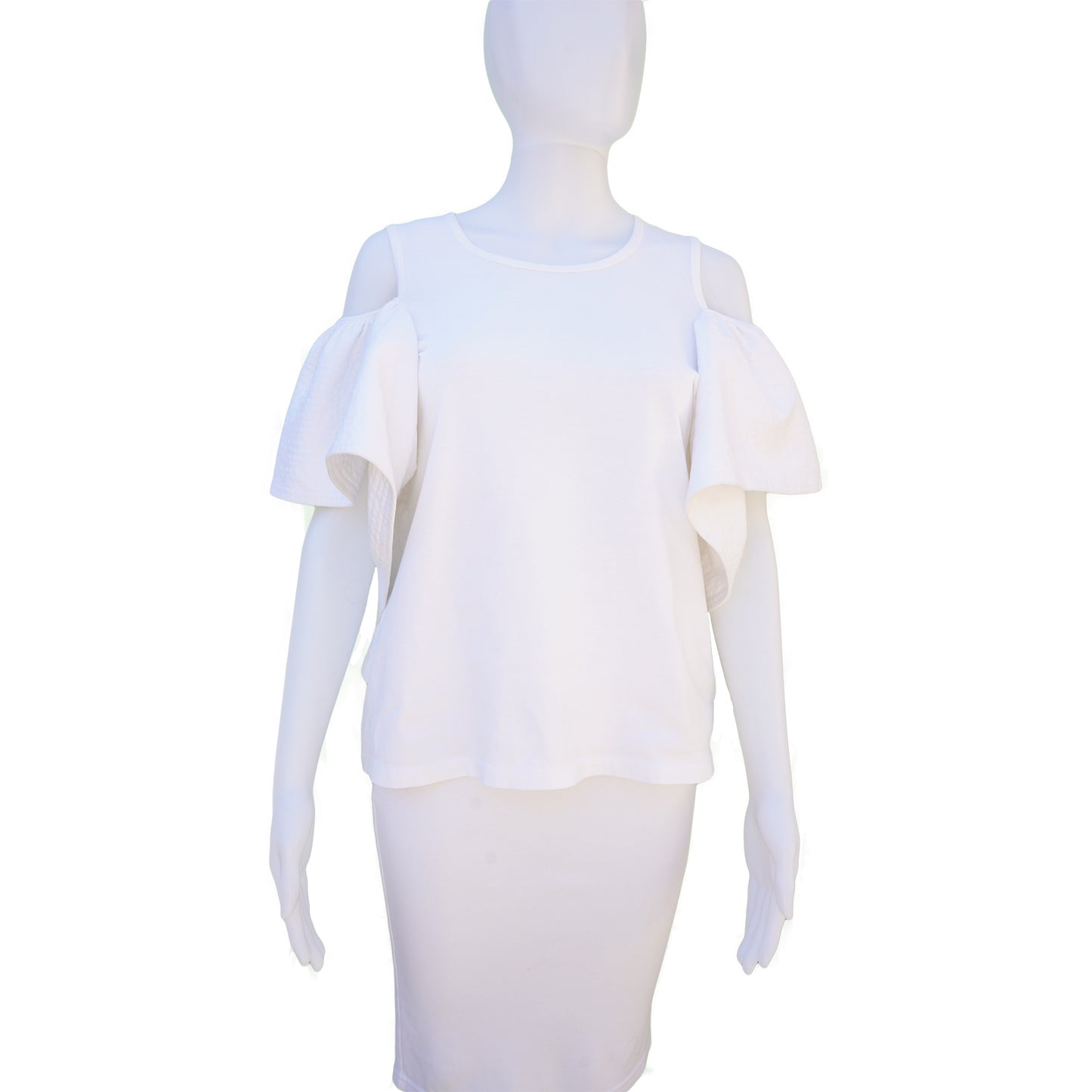 CHLOÉ CREW NECK COLD-SHOULDER TOP - leefluxury.com
