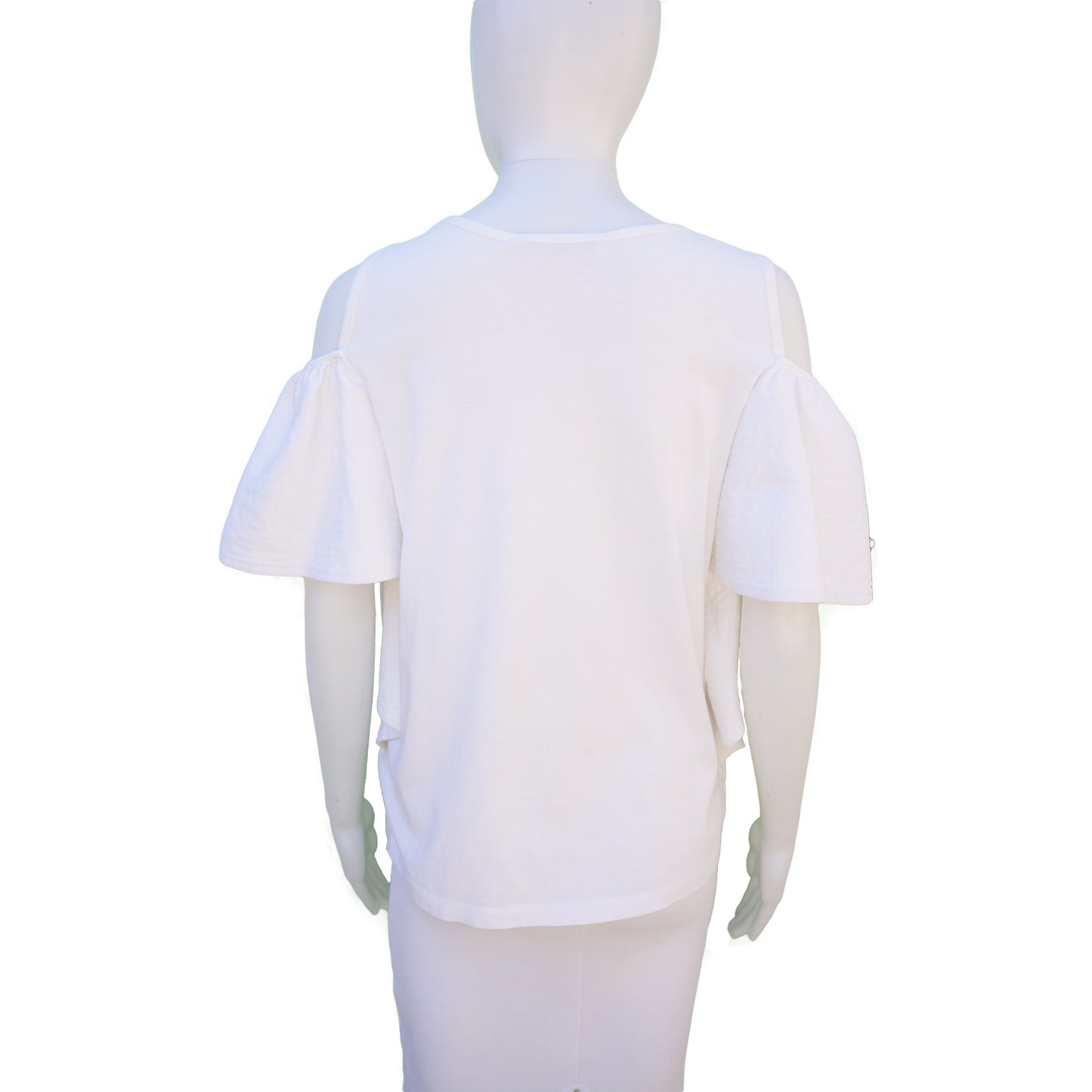 CHLOÉ CREW NECK COLD-SHOULDER TOP - leefluxury.com