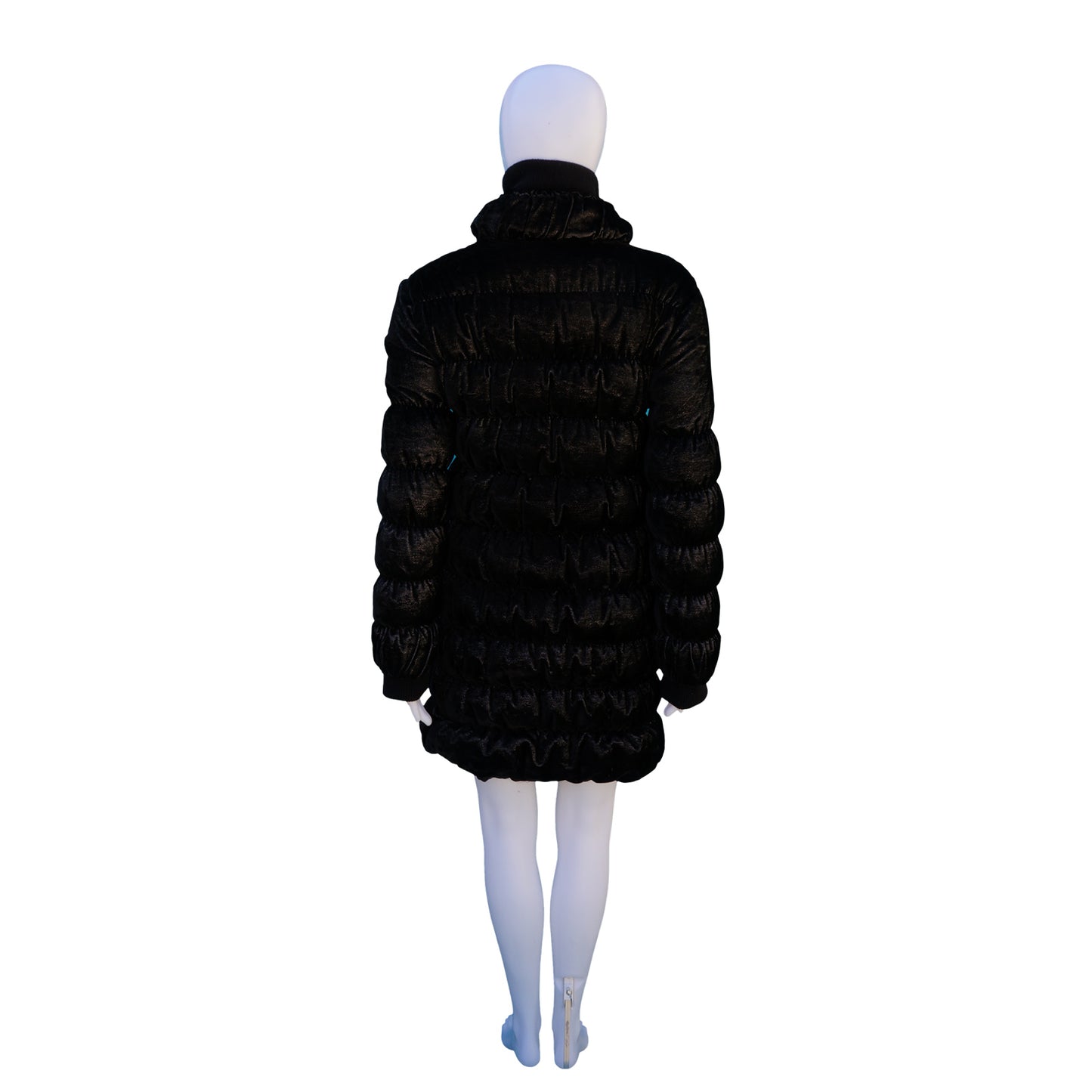 FENDI BLACK METALLIC PUFFER COAT - leefluxury.com