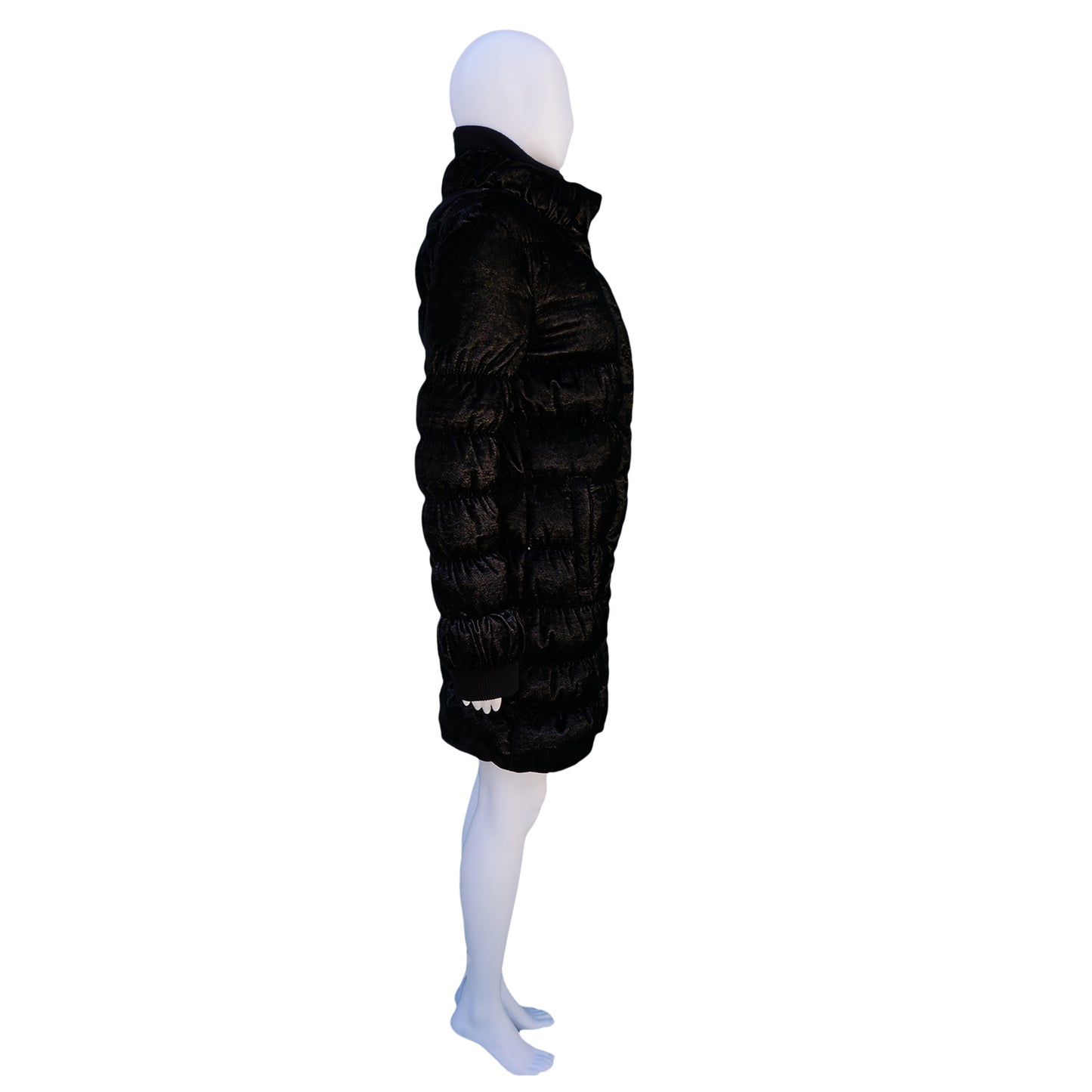 FENDI BLACK METALLIC PUFFER COAT - leefluxury.com