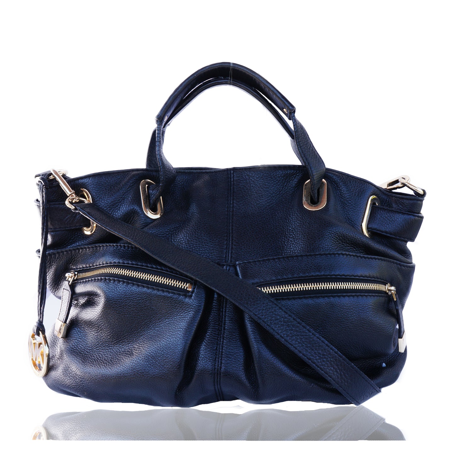 MICHAEL KORS GRAINED LEATHER SHOULDER BAG - leefluxury.com