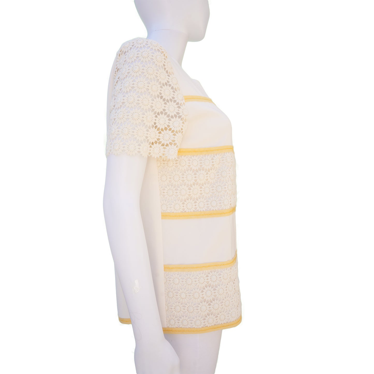 MOSCHINO CHEAP & CHIC PANEL FLORAL LACE TOP - leefluxury.com