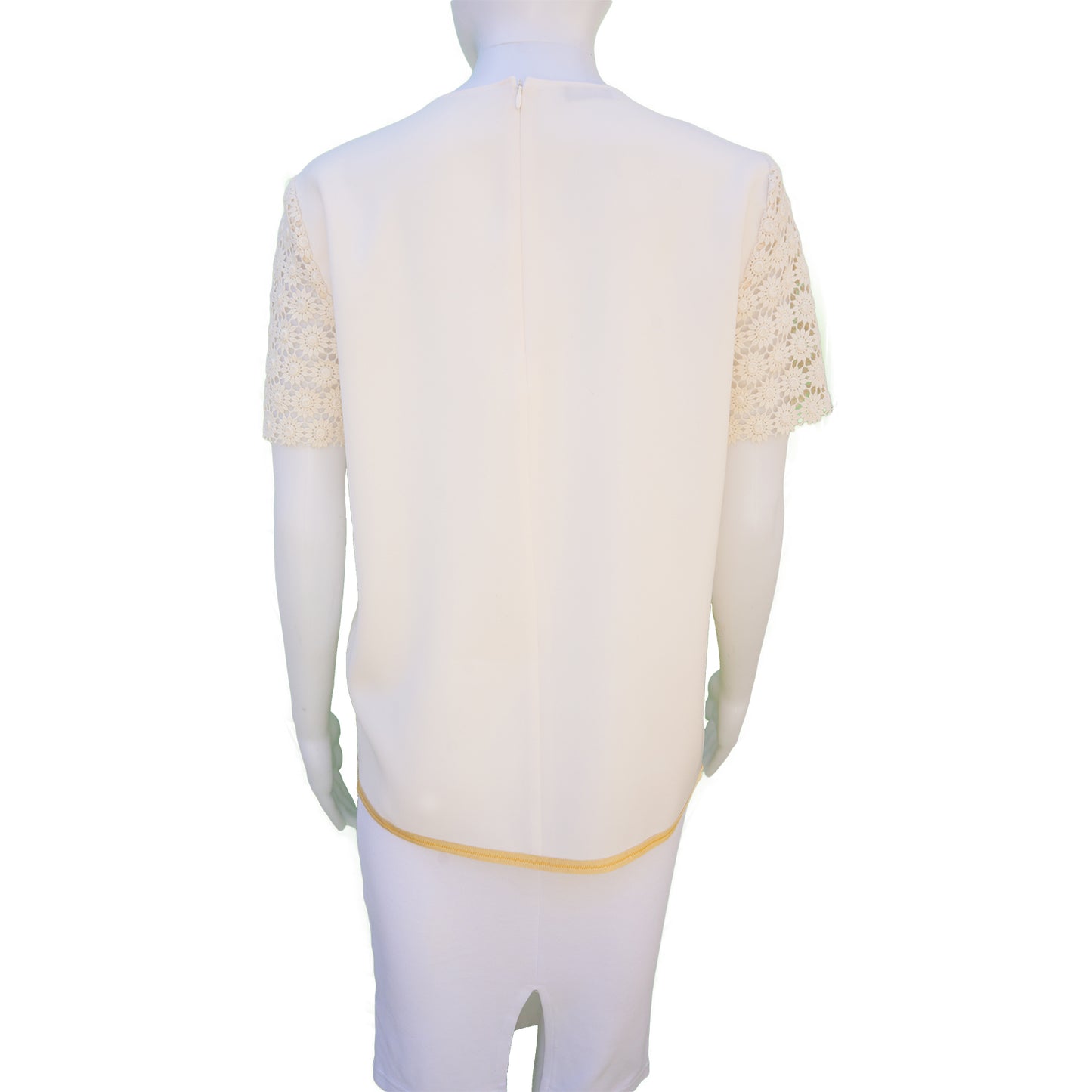 MOSCHINO CHEAP & CHIC PANEL FLORAL LACE TOP - leefluxury.com