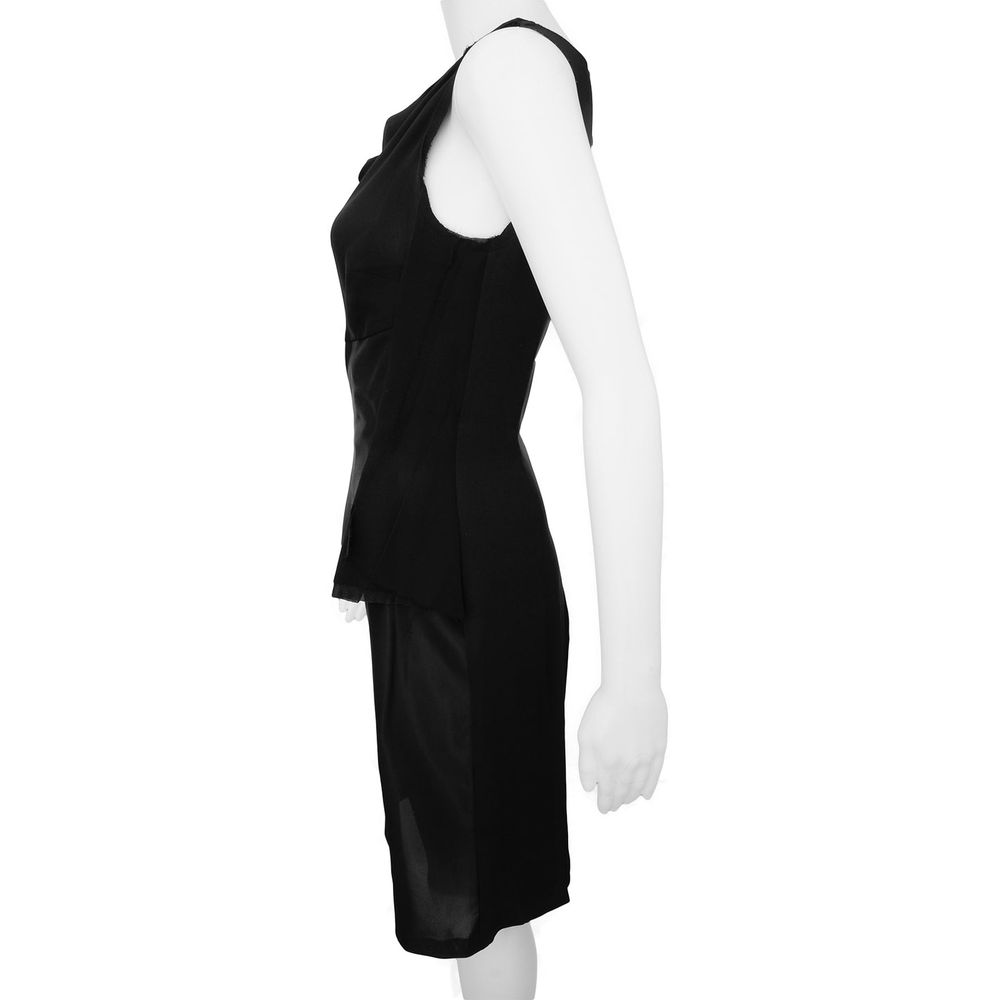 NiNA RICCI BLACK COWL BODICE DRESS - leefluxury.com