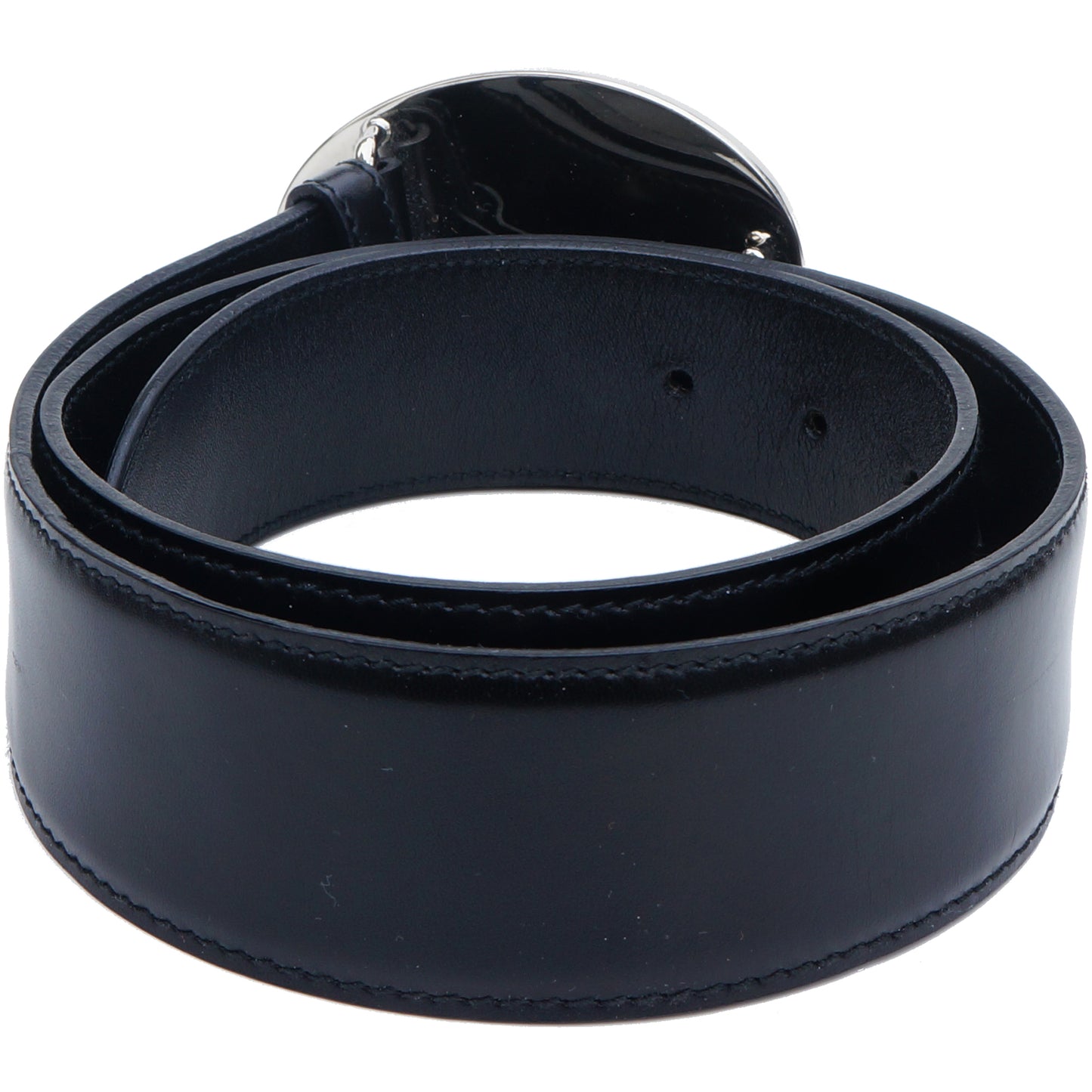 PRADA LOGO BUCKLE LEATHER BELT - leefluxury.com