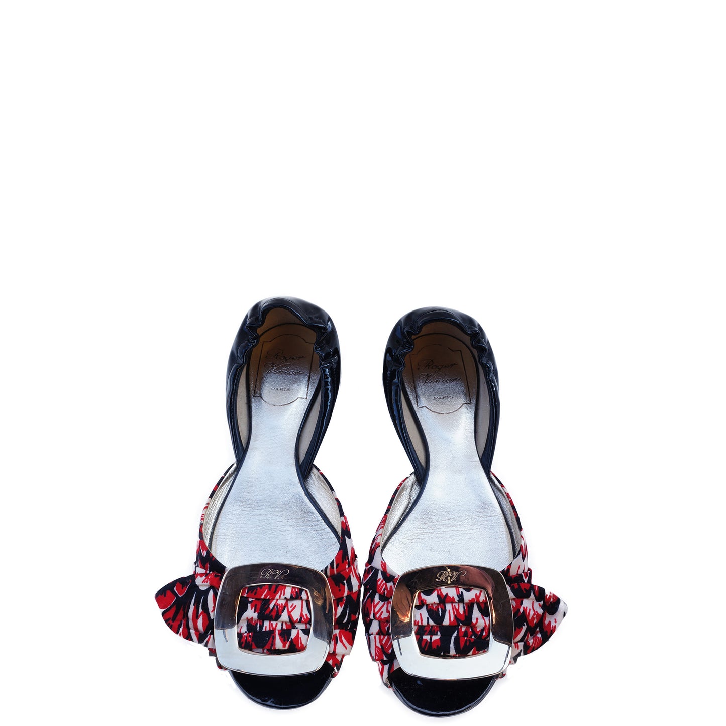 ROGER VIVIER FLORAL BUCKLE D'ORSAY FLATS - leefluxury.com