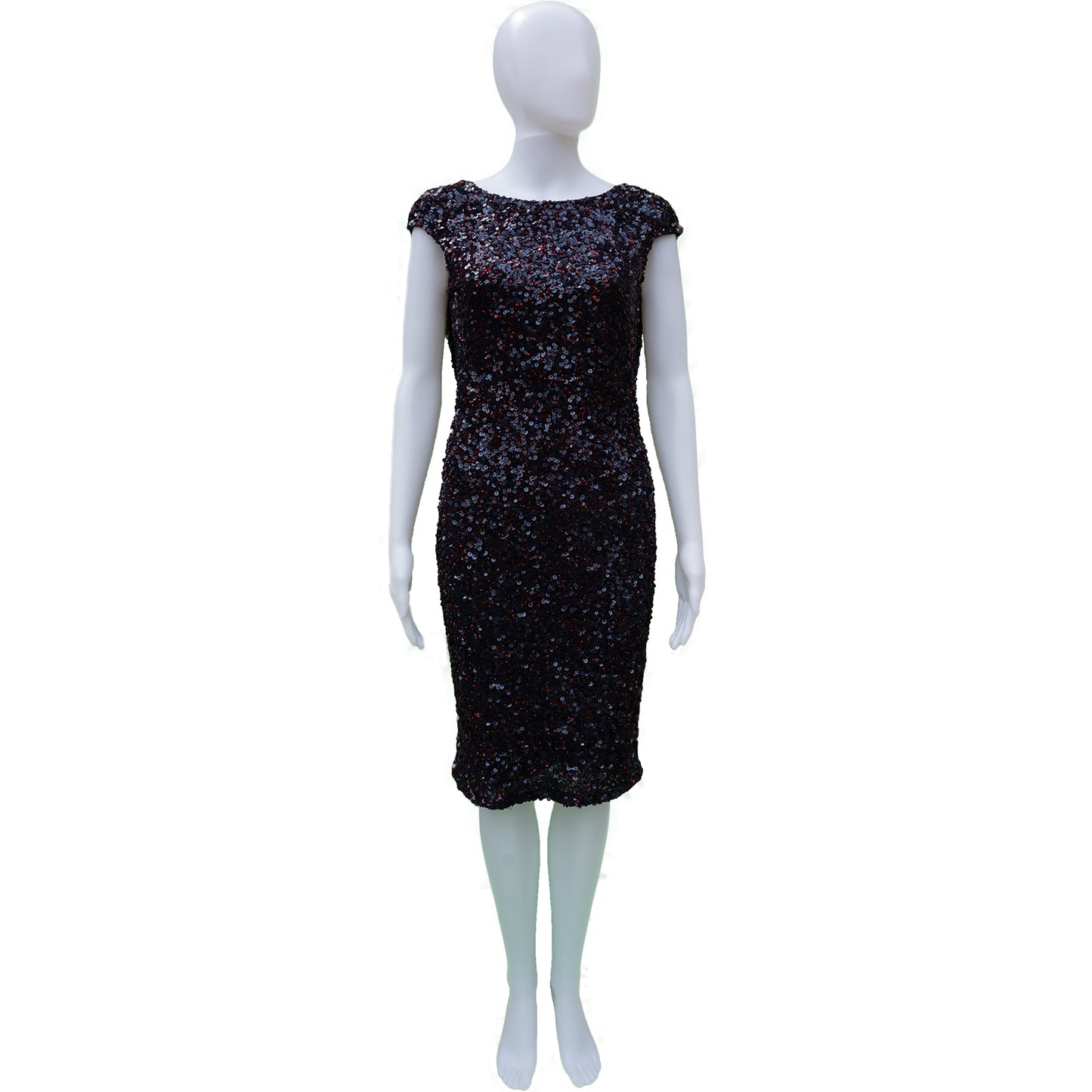 THEIA BURGUNDY SEQUIN DRESS - leefluxury.com