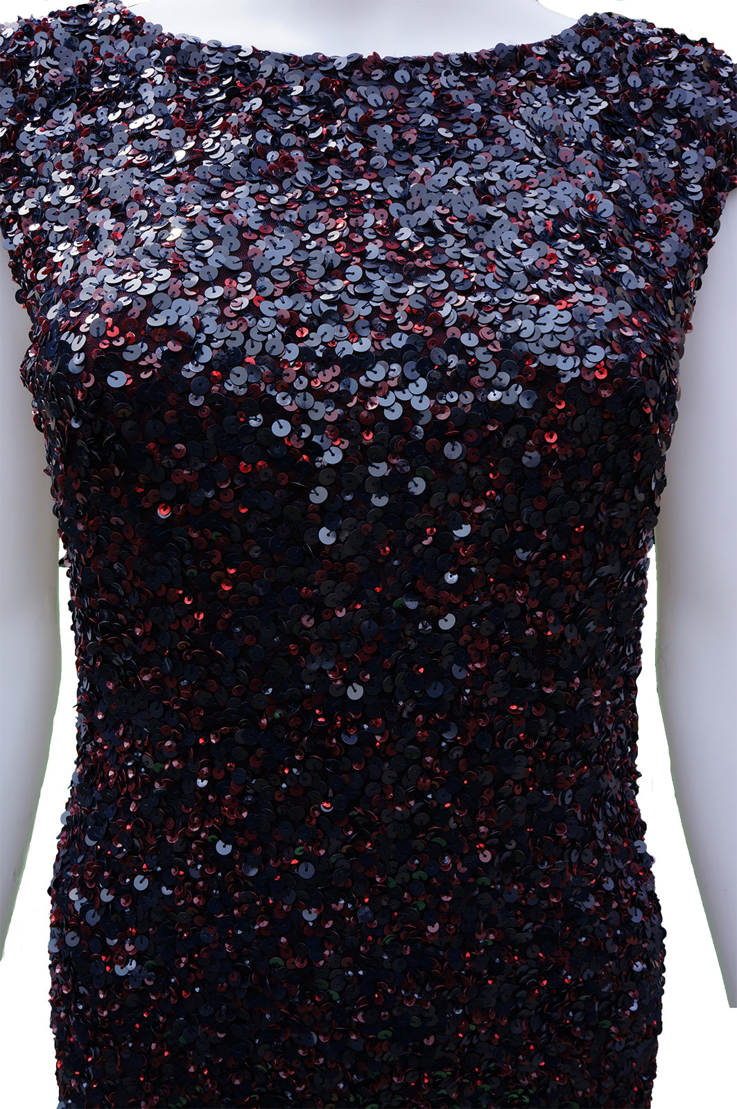 THEIA BURGUNDY SEQUIN DRESS - leefluxury.com