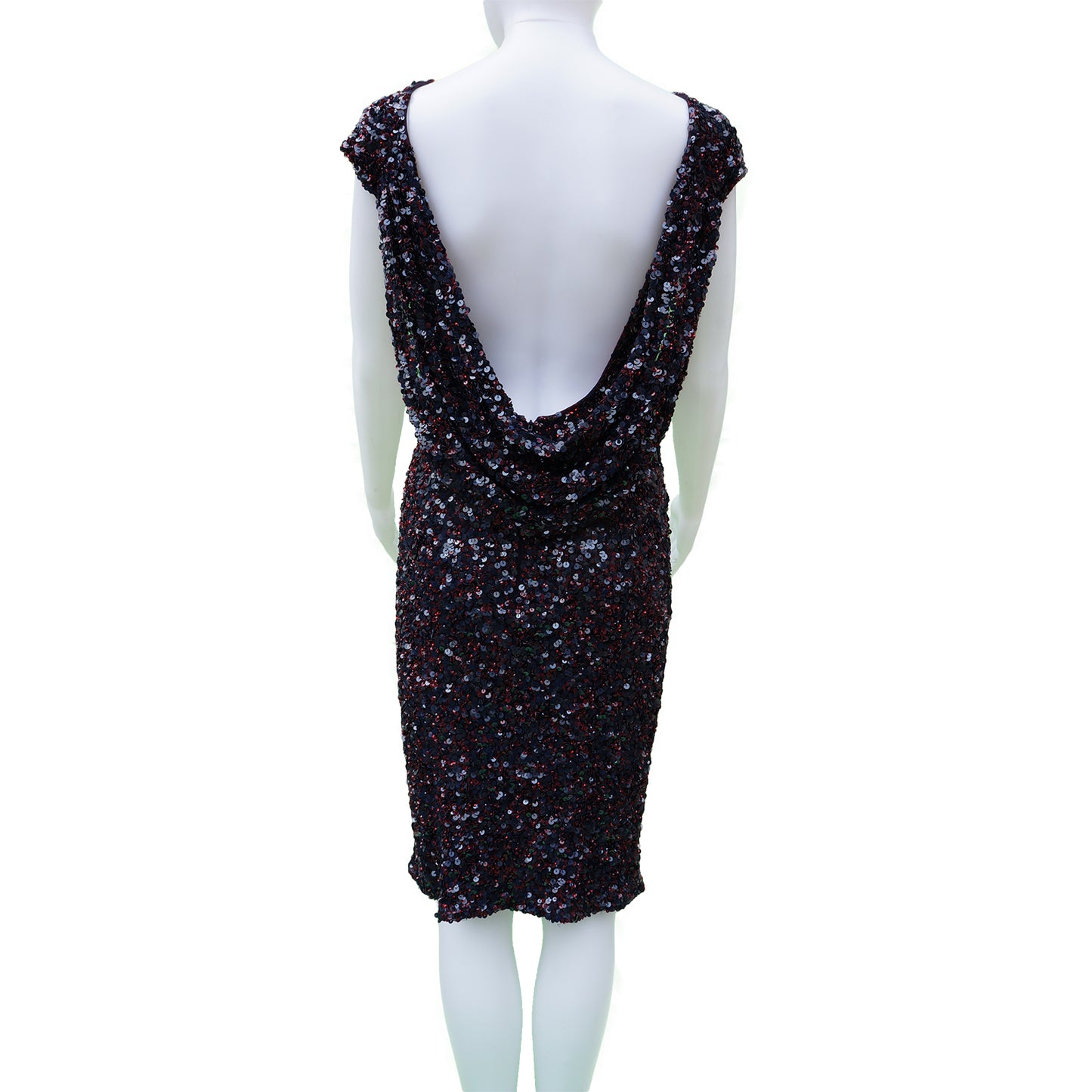 THEIA BURGUNDY SEQUIN DRESS - leefluxury.com