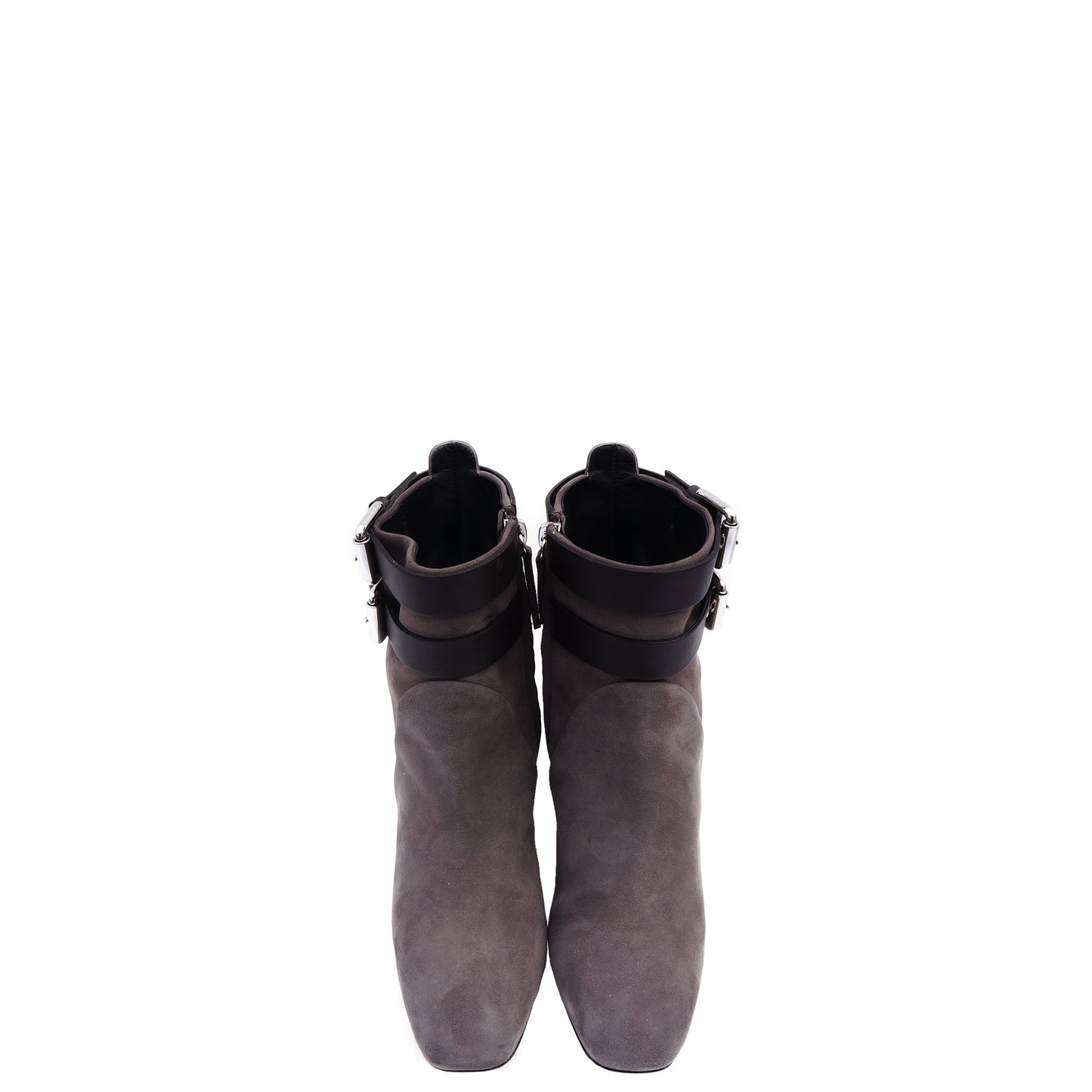 GIUSEPPE ZANOTTI STUD-EMBELLISHED TAUPE SUEDE BOOTIES - leefluxury.com