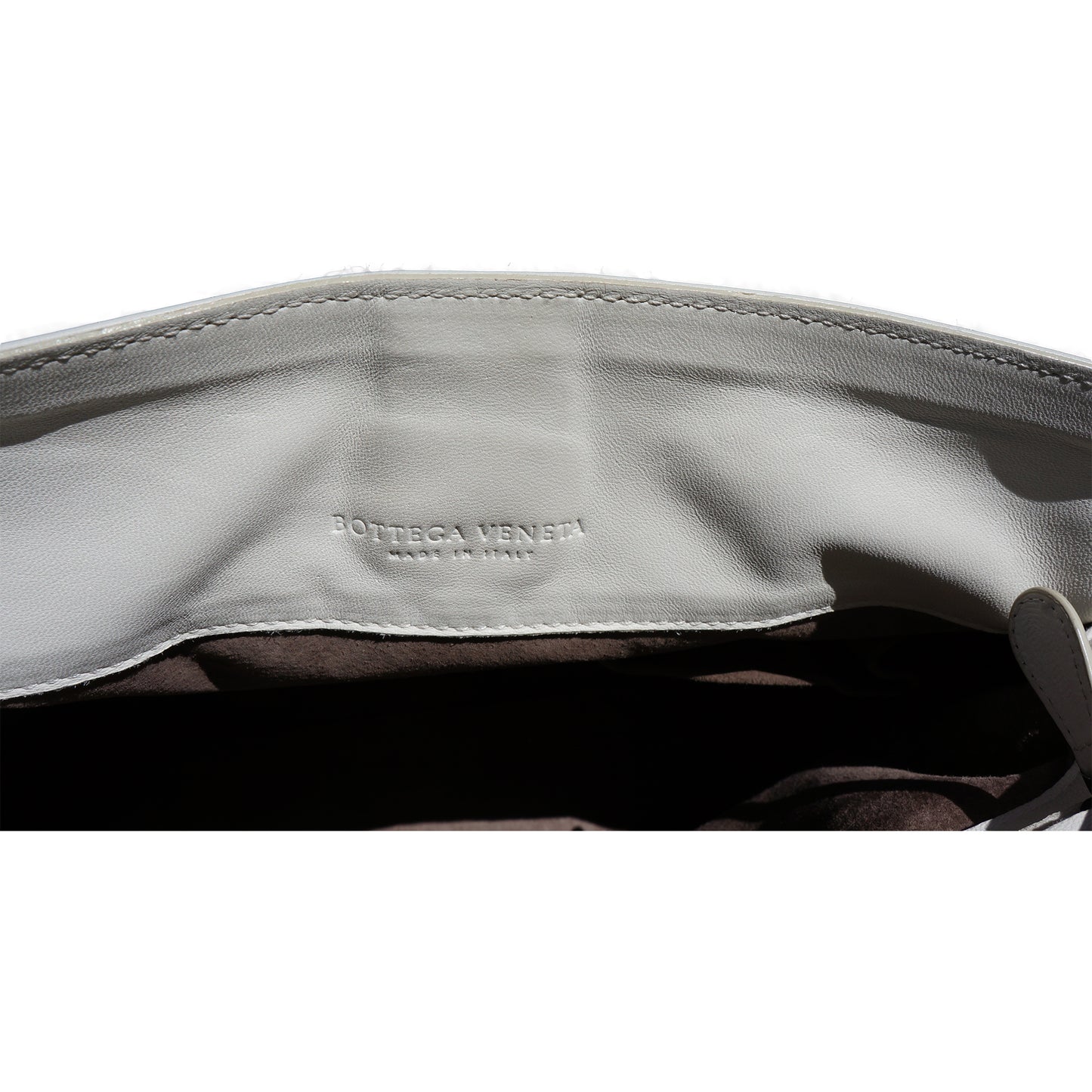 BOTTEGA VENETA IVORY LEATHER INTRECCIATO TRIM FRAME BAG - leefluxury.com