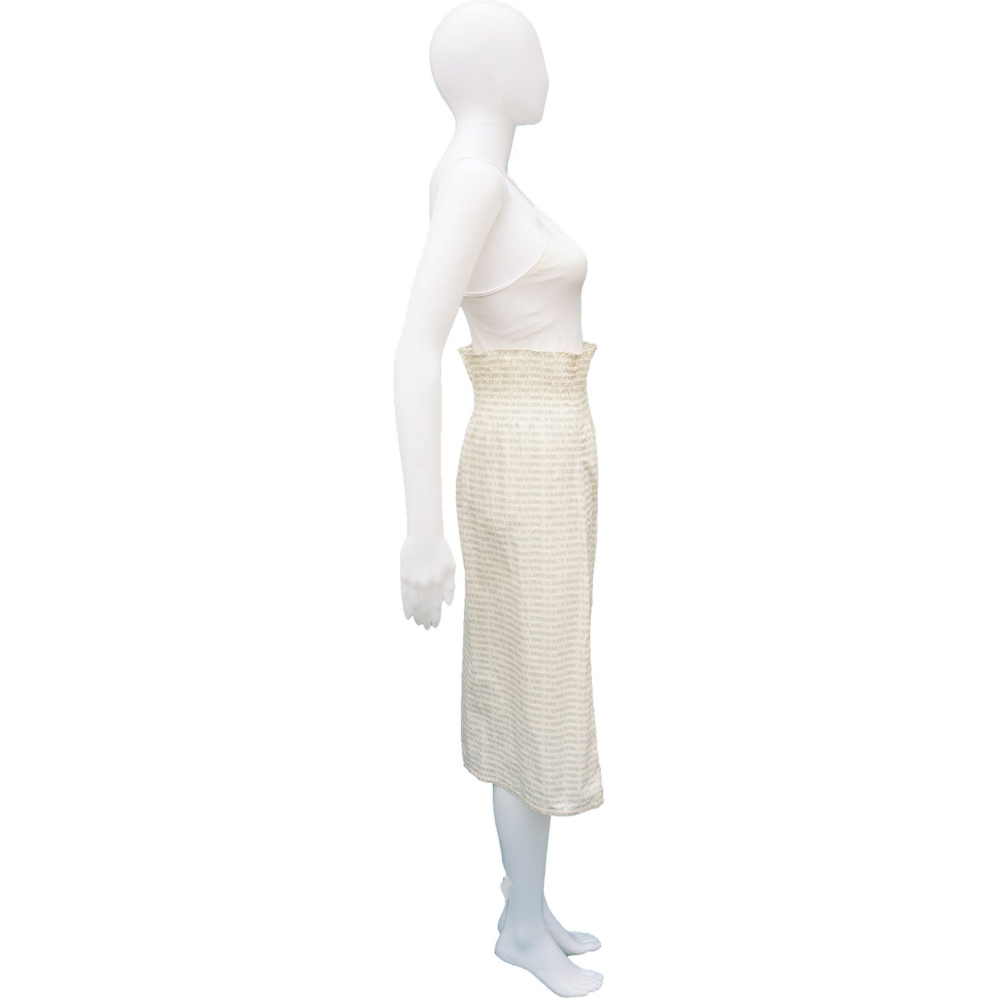 CHLOE I LOVE YOU PRINTED MIDI SKIRT - leefluxury.com