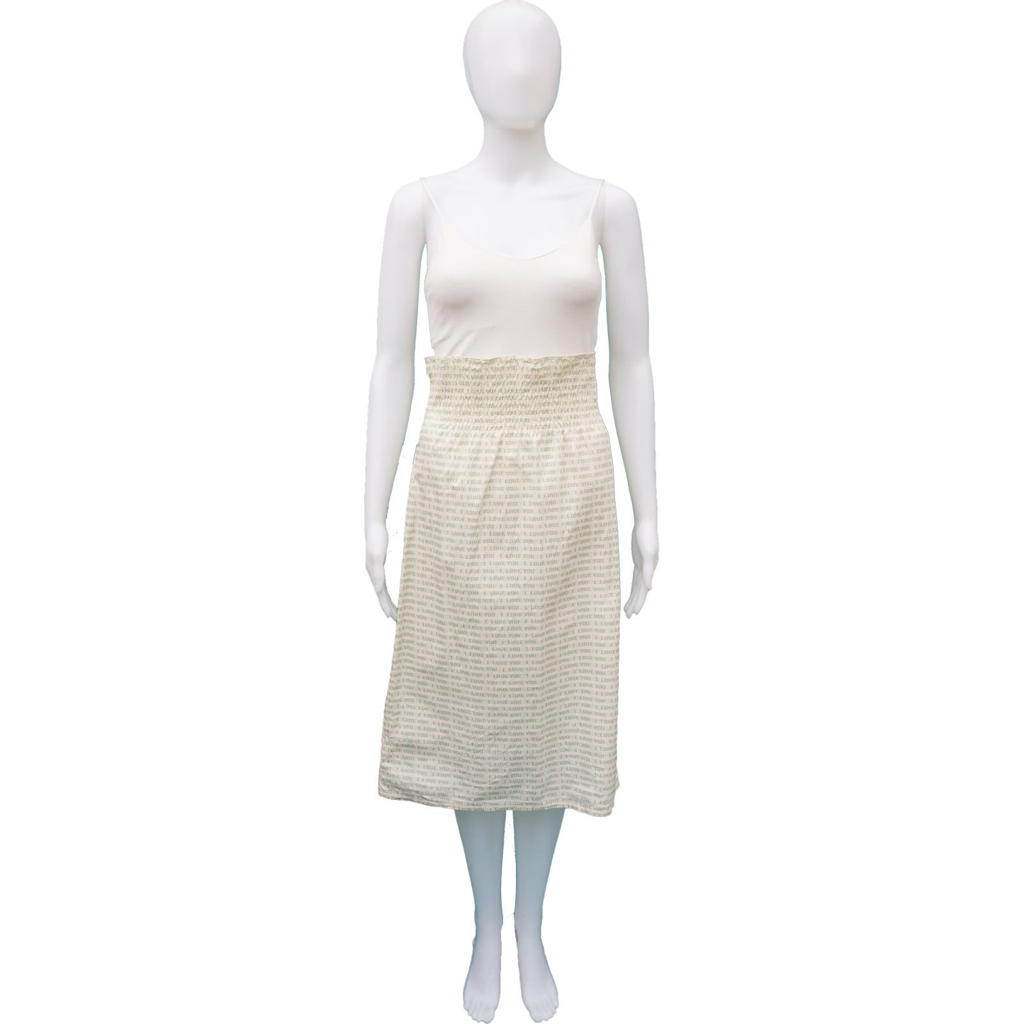 CHLOE I LOVE YOU PRINTED MIDI SKIRT - leefluxury.com