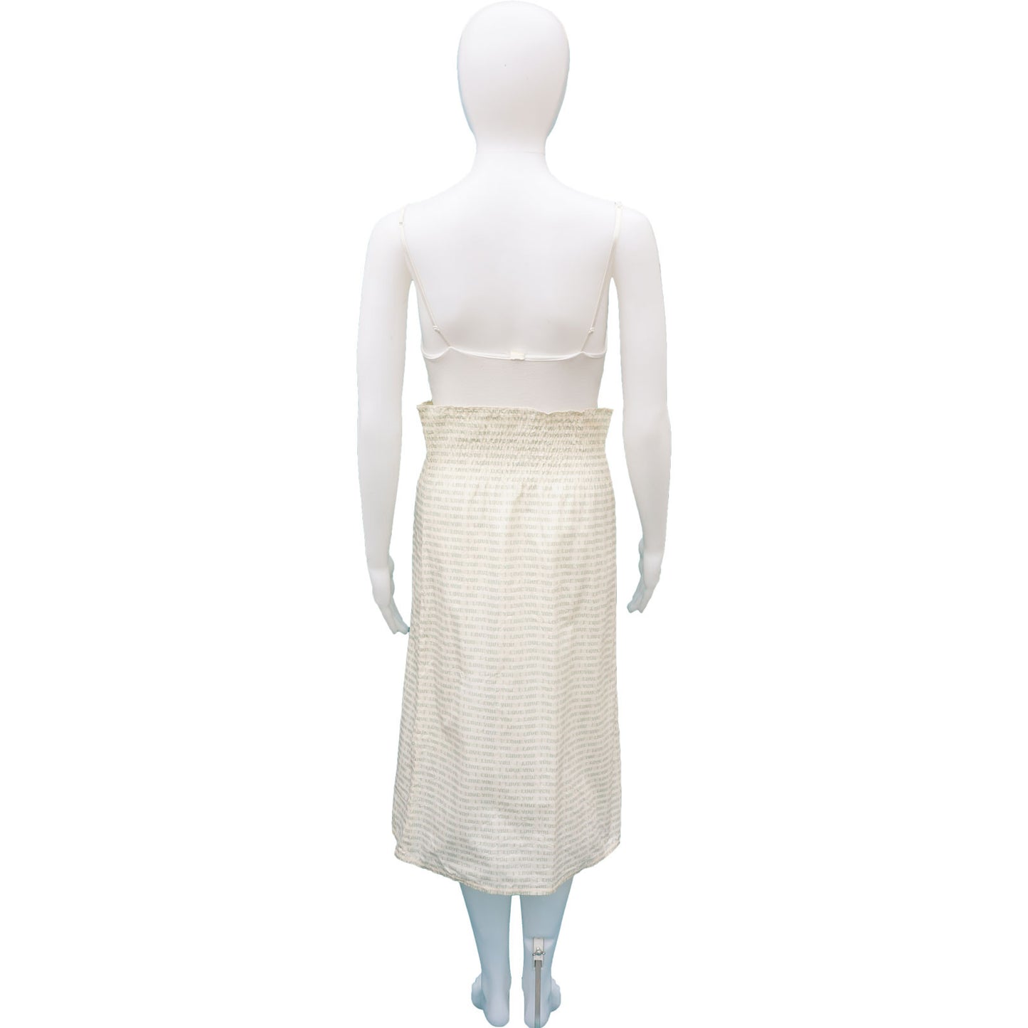 CHLOE I LOVE YOU PRINTED MIDI SKIRT - leefluxury.com