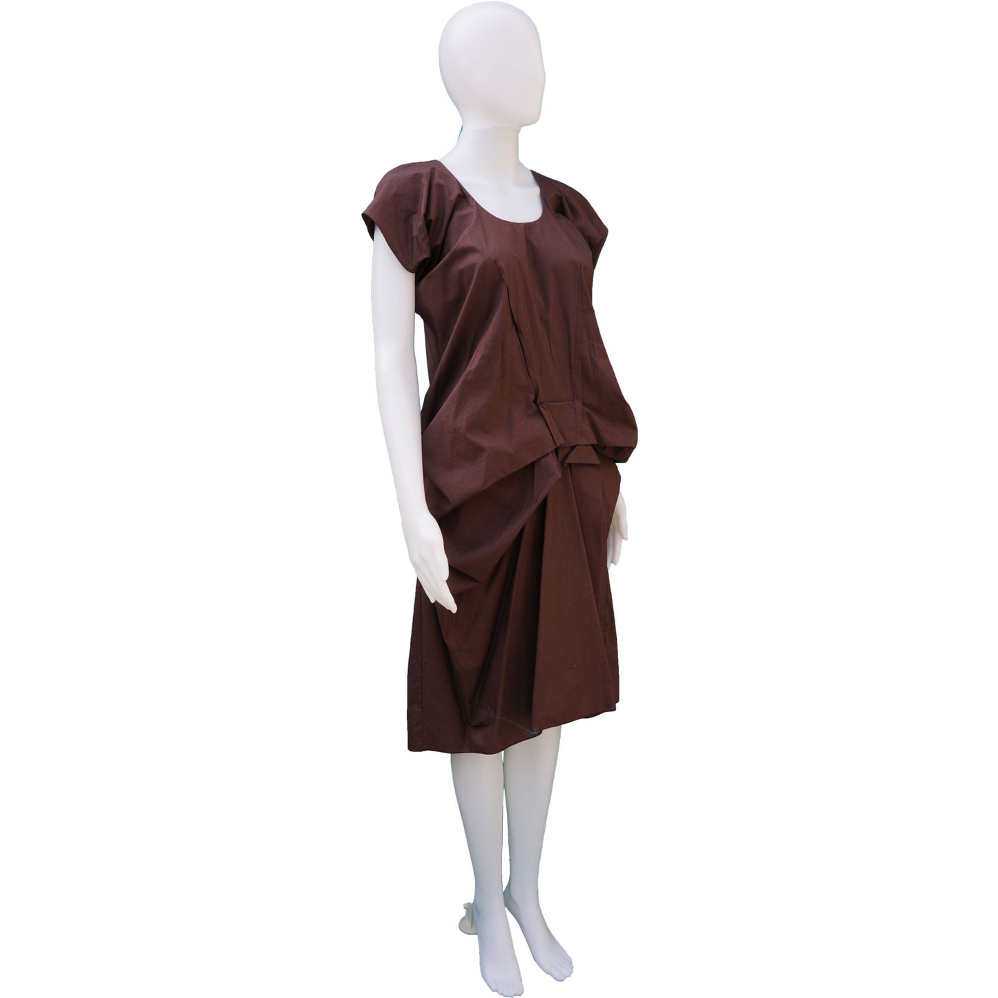 MARNI GATHERED COTTON DRESS - leefluxury.com