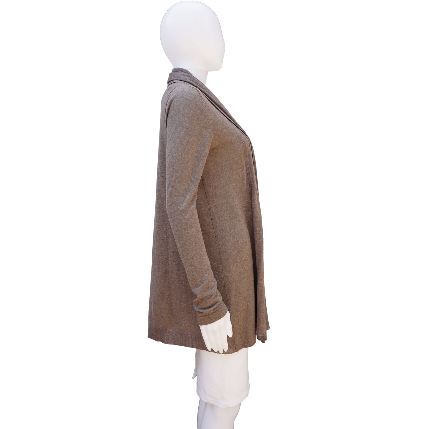 LINE TAUPE CASHMERE BLEND OPEN KNIT CARDIGAN - leefluxury.com